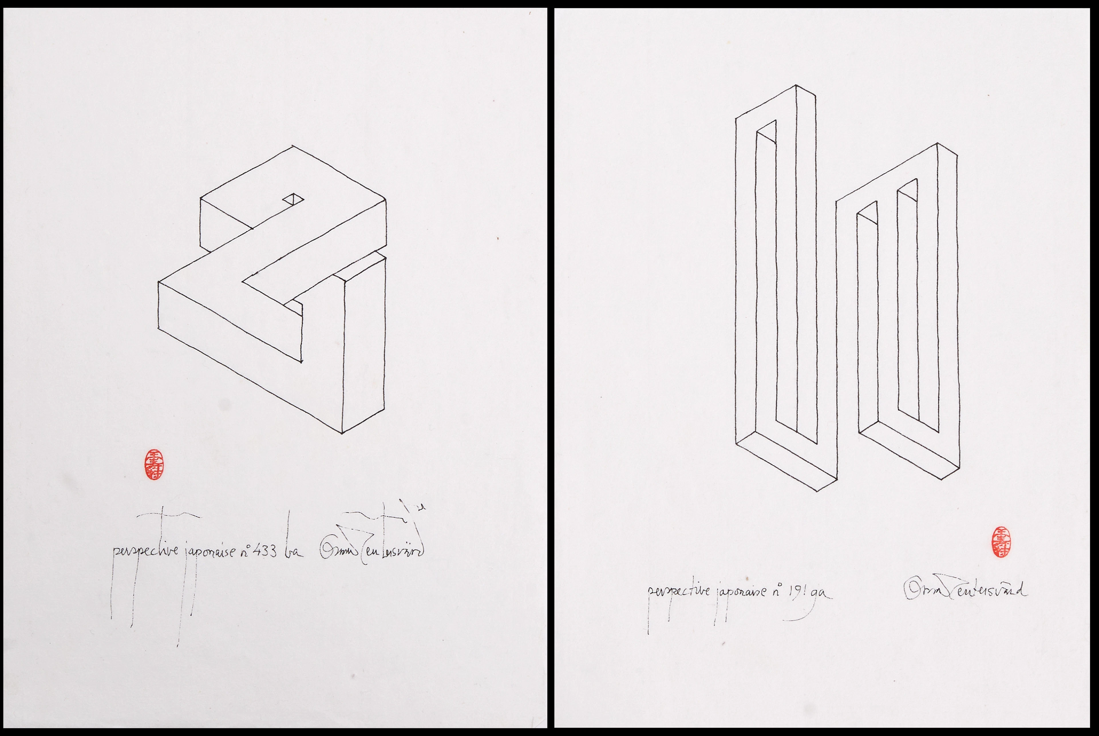 OSCAR REUTERSVÄRD (Sverige, 1915-2002), (2), Perspective japonaise
