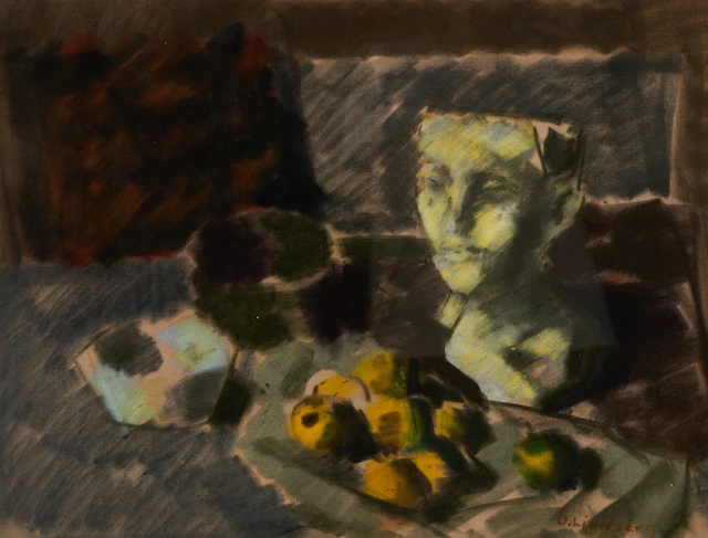 UNO LINDBERG (1912-1992). Stilleben med fruktskål, signerad U. Lindberg
