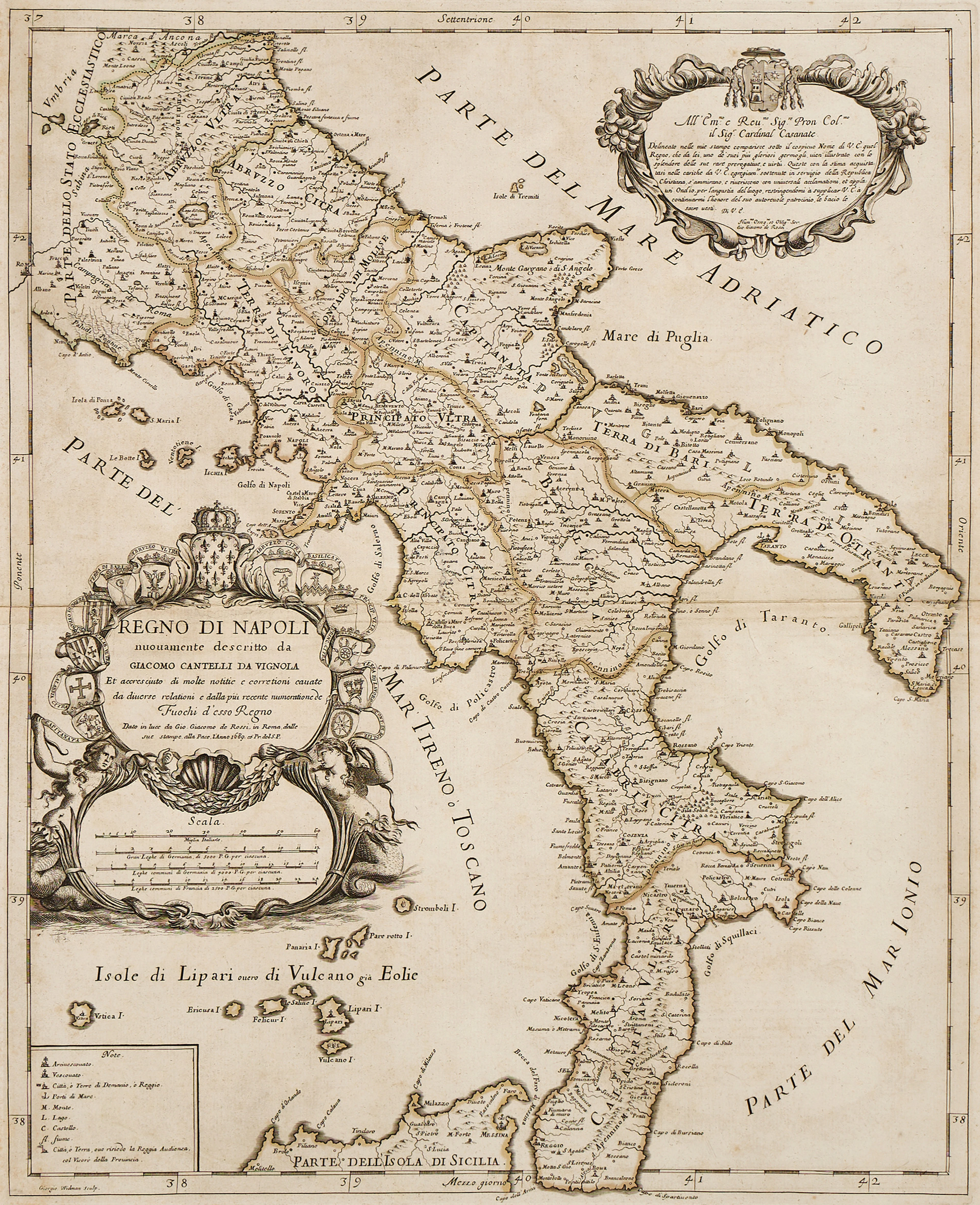 DA VIGNOLA, Regno di Napoli nuovamente descritto da Giacomo Cantelli
