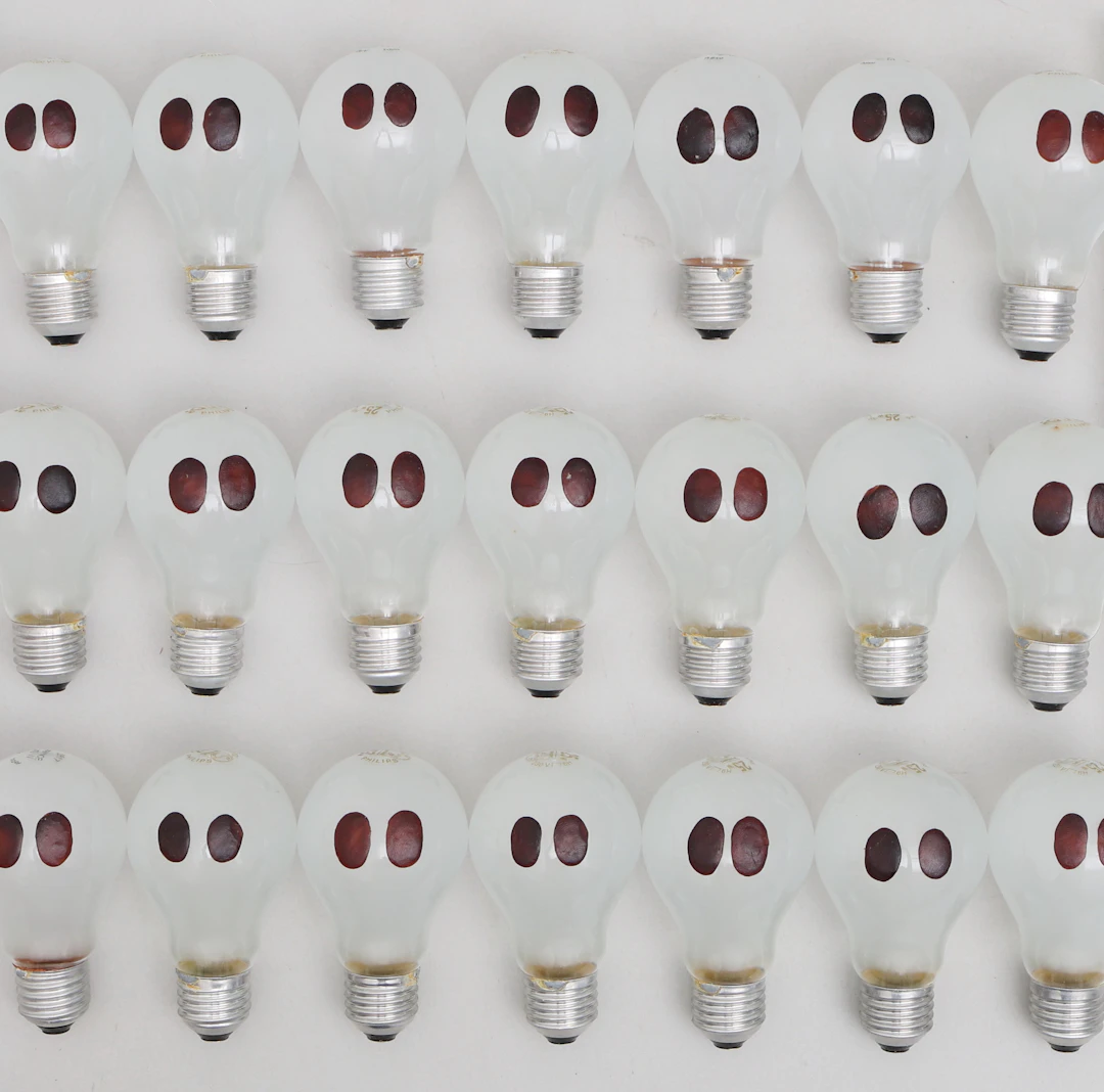 STINA EBERS 1962-2025. GLÖDLAMPOR, VAX, UR VERKET "WHY/VARFÖR", 1999.