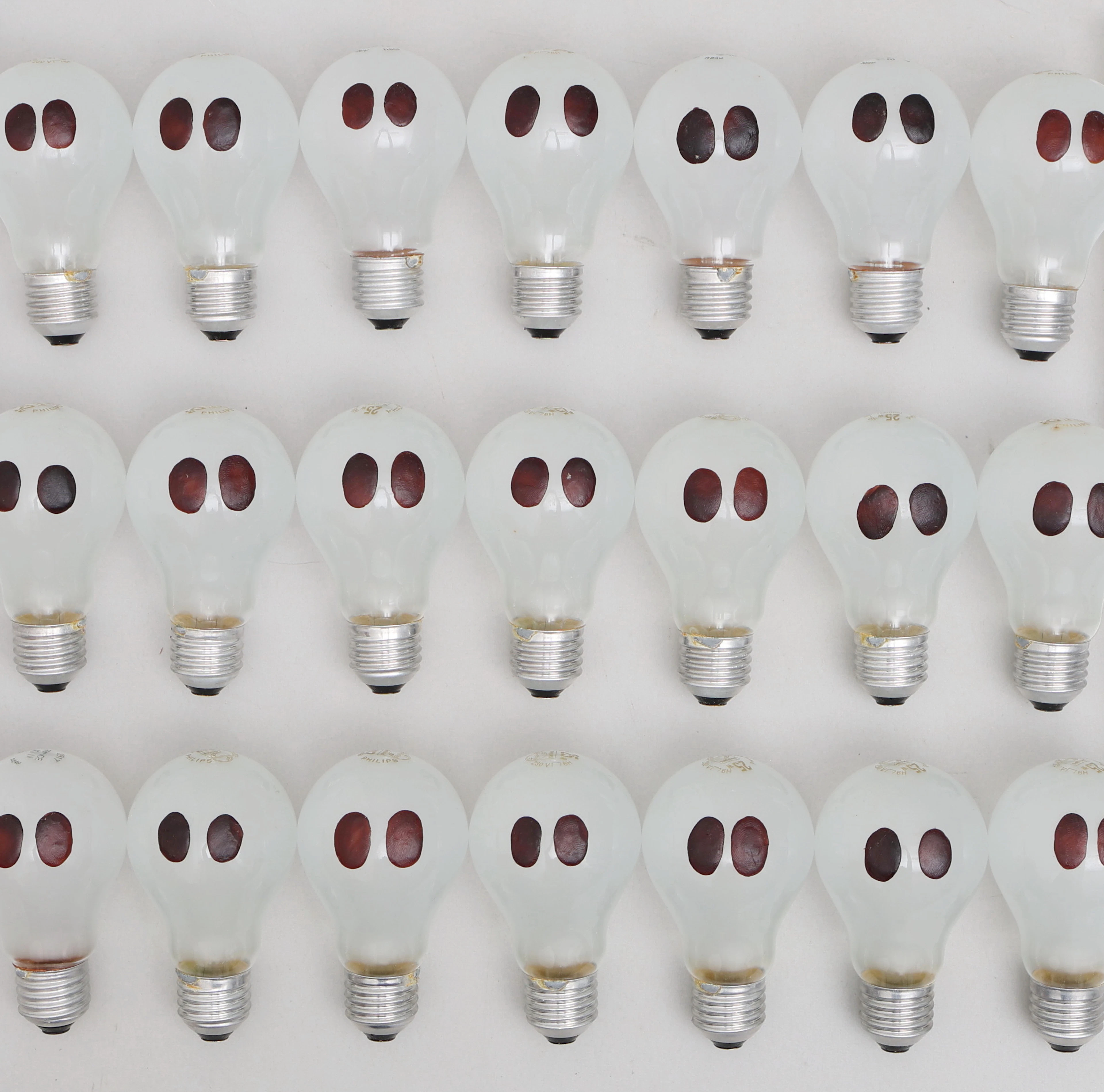 STINA EBERS 1962-2025. GLÖDLAMPOR, VAX, UR VERKET "WHY/VARFÖR", 1999.