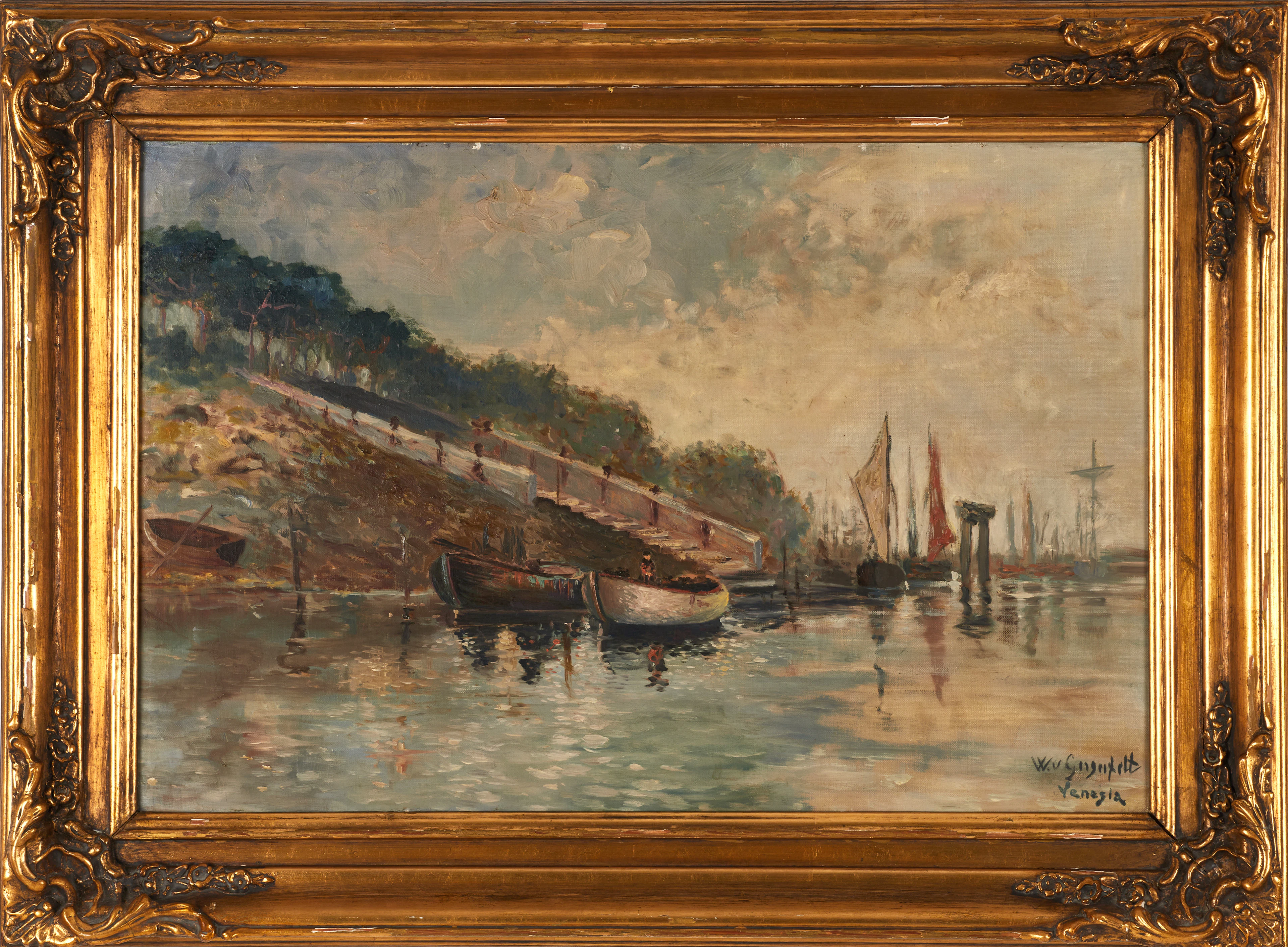 WILHELM VON GEGERFELT (SVERIGE, 1844–1920). Motiv från Venedig, signerad