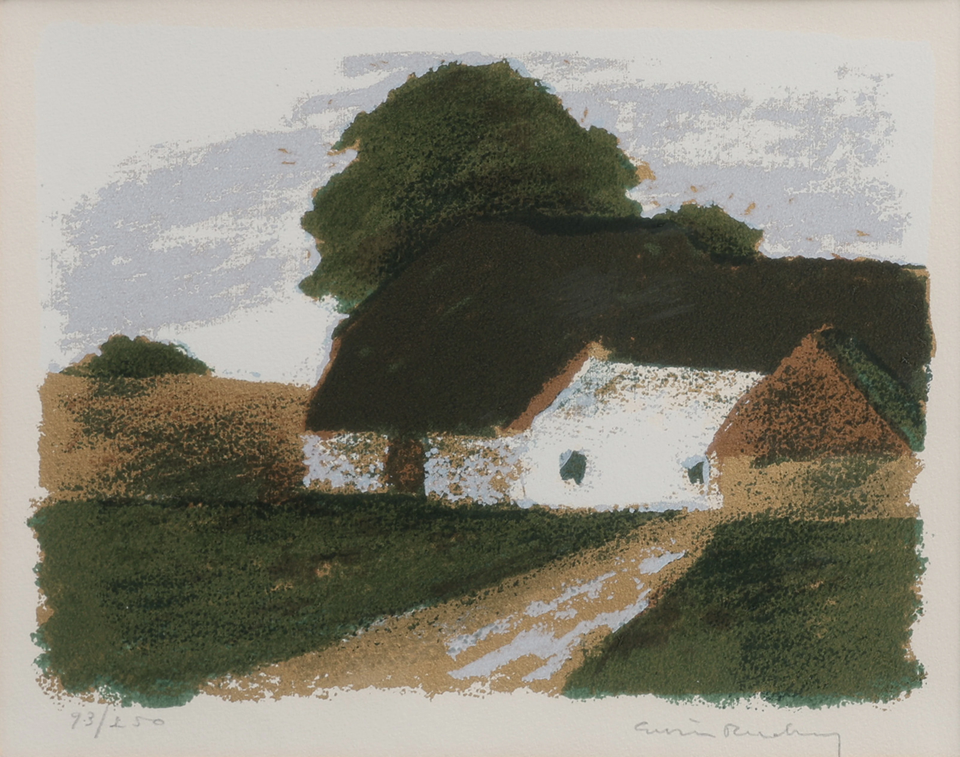 GUSTAV RUDBERG. LANDSKAP MED HUS.