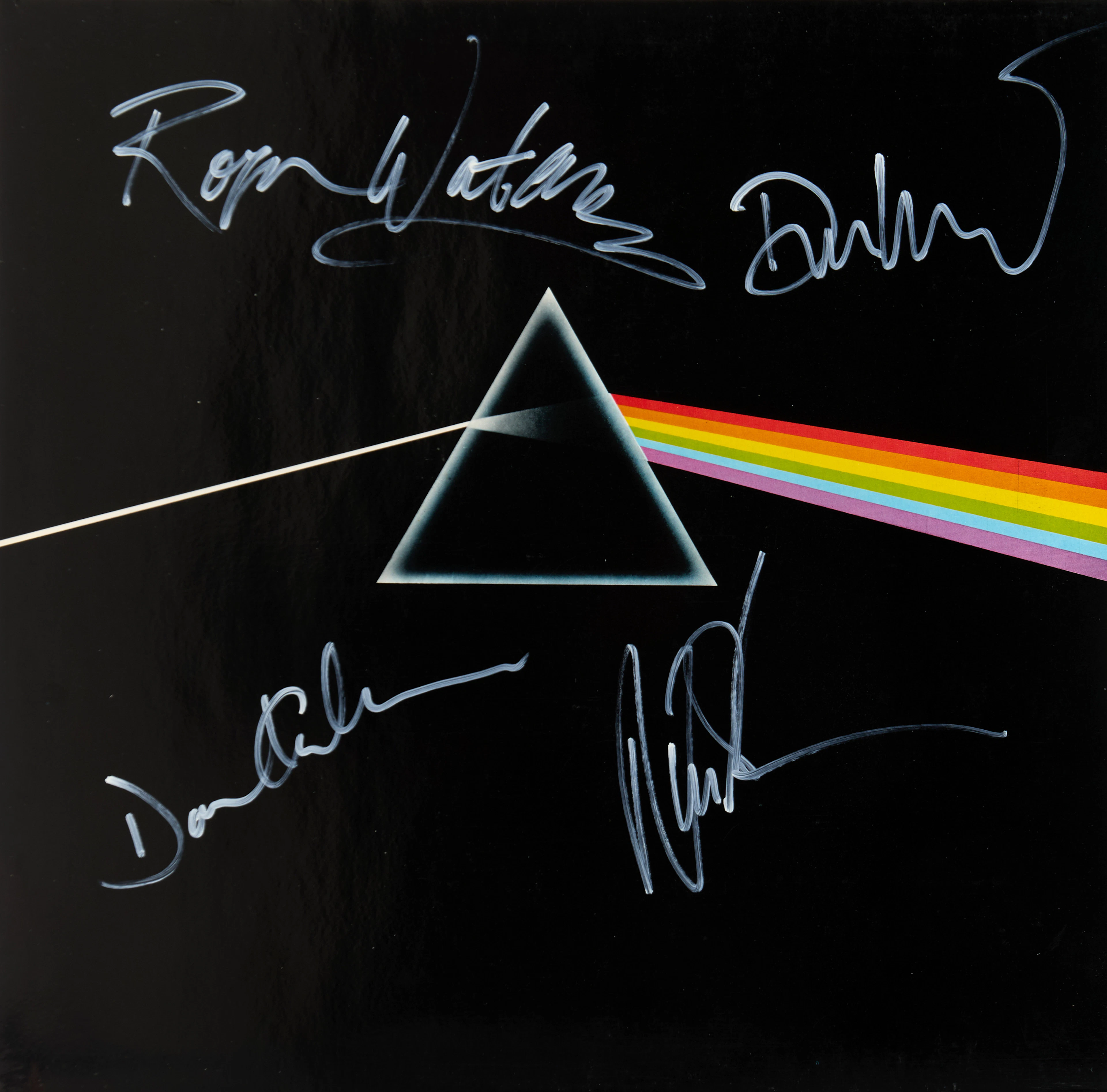 PINK FLOYD "Dark Side of The Moon", signed album cover (1973).
