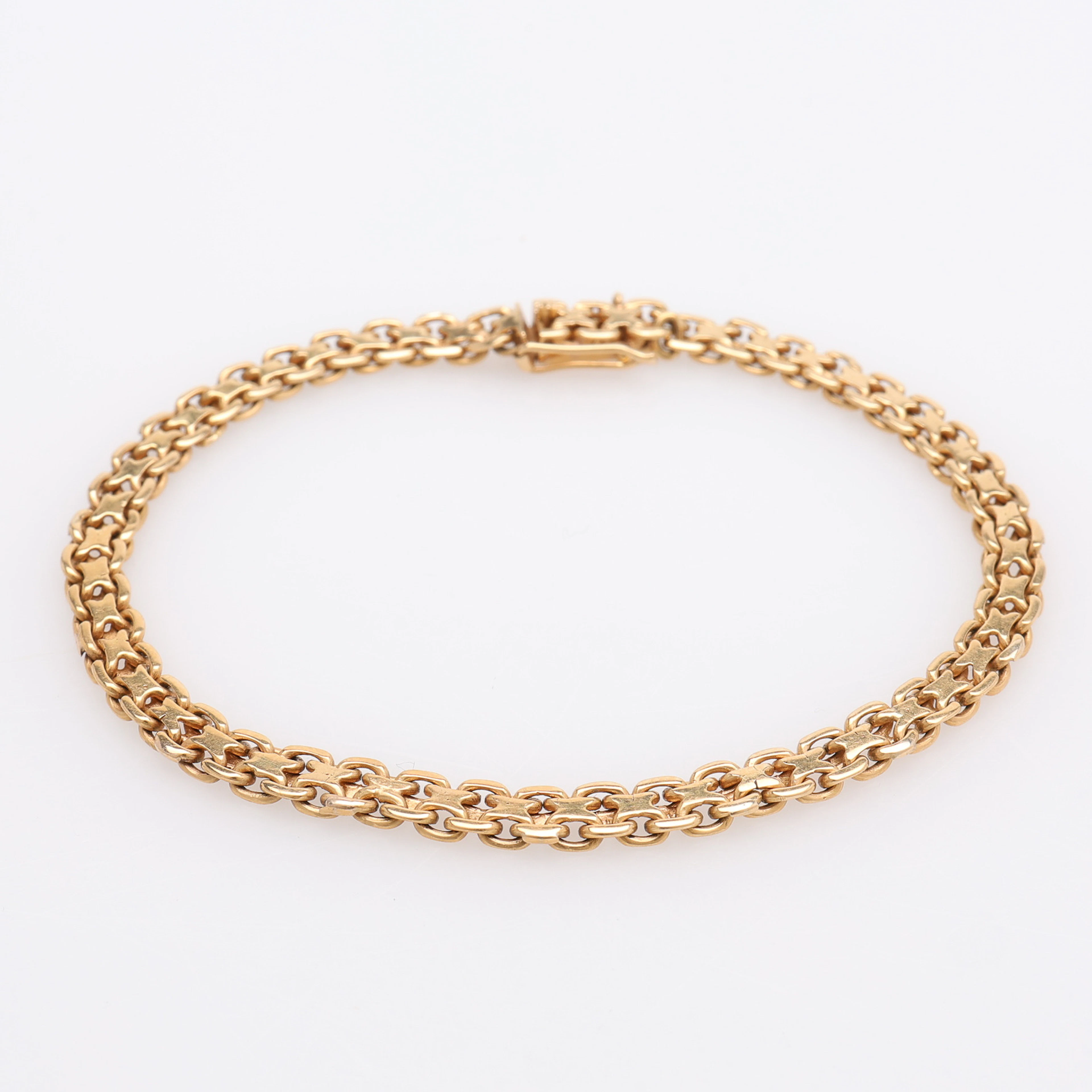 ARMBAND, X-LÄNK, 18K GULD, VIKT CA 11,6 GRAM.