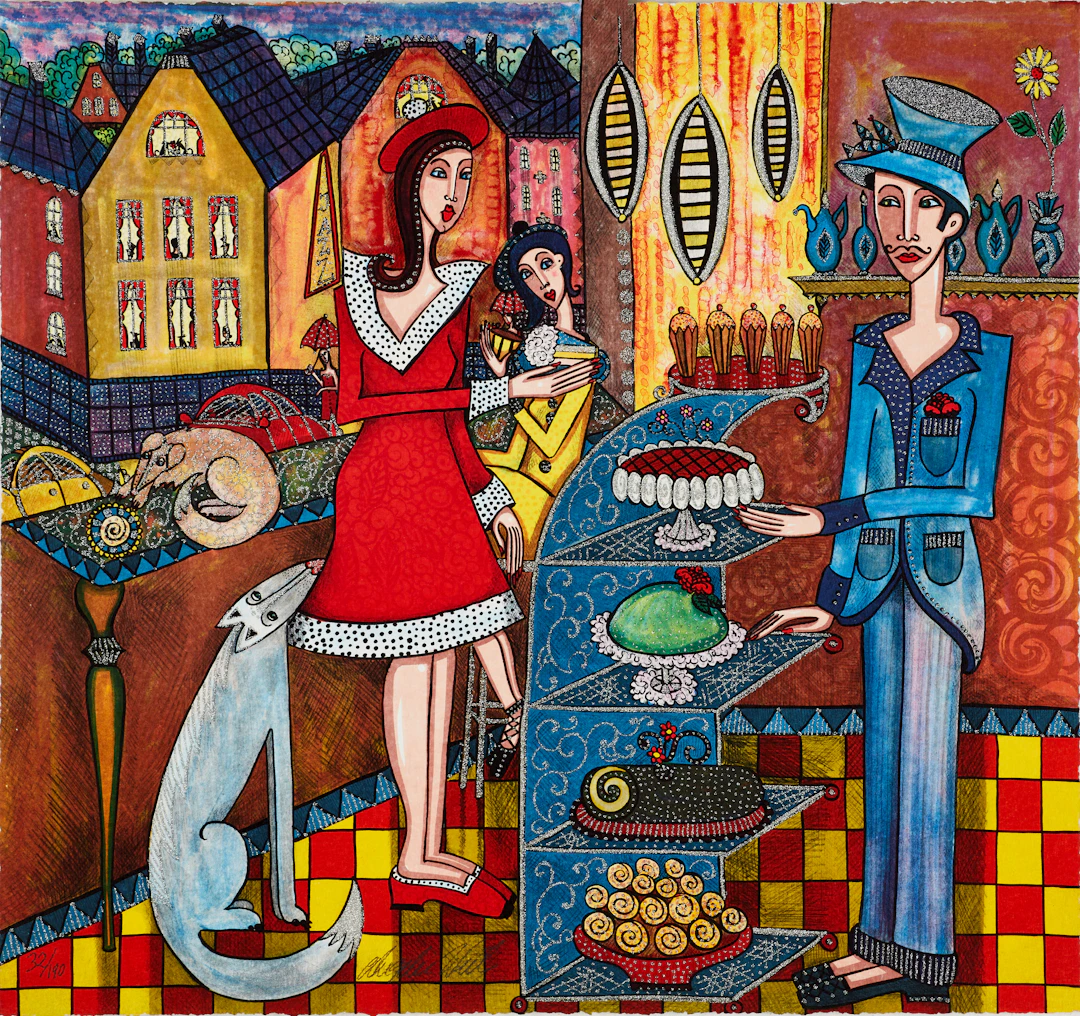 ANGELICA WIIK (Sverige, född 1960). "Cafe Ritorno", signerad och numrerad