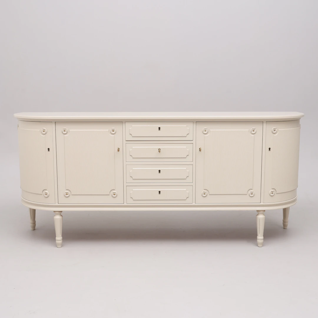 SIDEBOARD, BEMÅLAT TRÄ, GUSTAVIANSK STIL, MÖBELBONING I TIBRO, 1994.