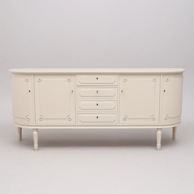 SIDEBOARD, BEMÅLAT TRÄ, GUSTAVIANSK STIL, MÖBELBONING I TIBRO, 1994.