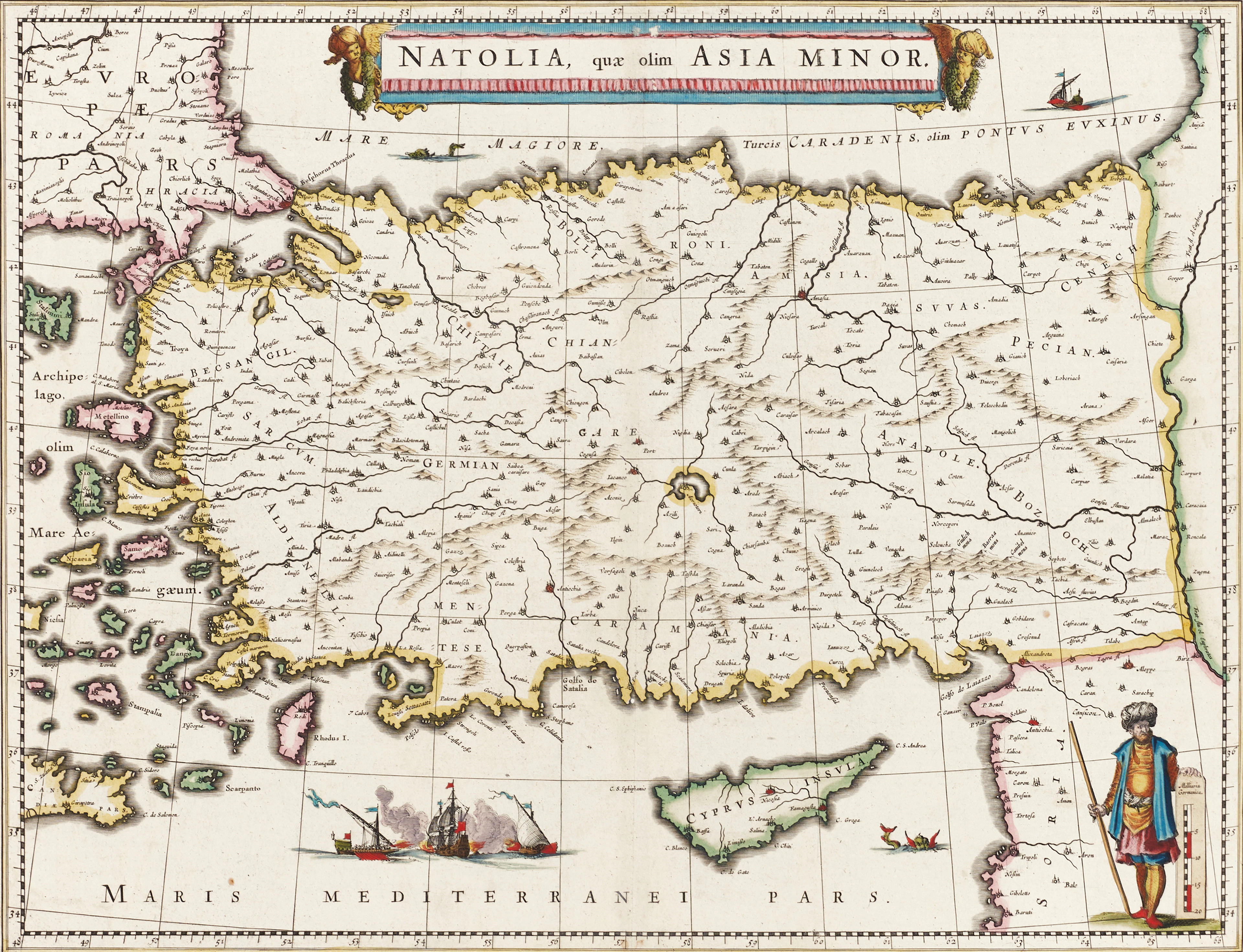 BLAEU, Natolia, quæ olim Asia Minor, ca 1635-38.