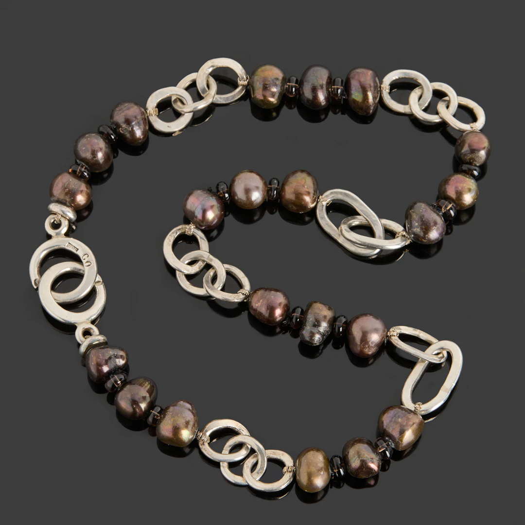 CHRISTINA ODELBRING. Halsband, sterlingsilver & pärlor, stämplat CO 925.