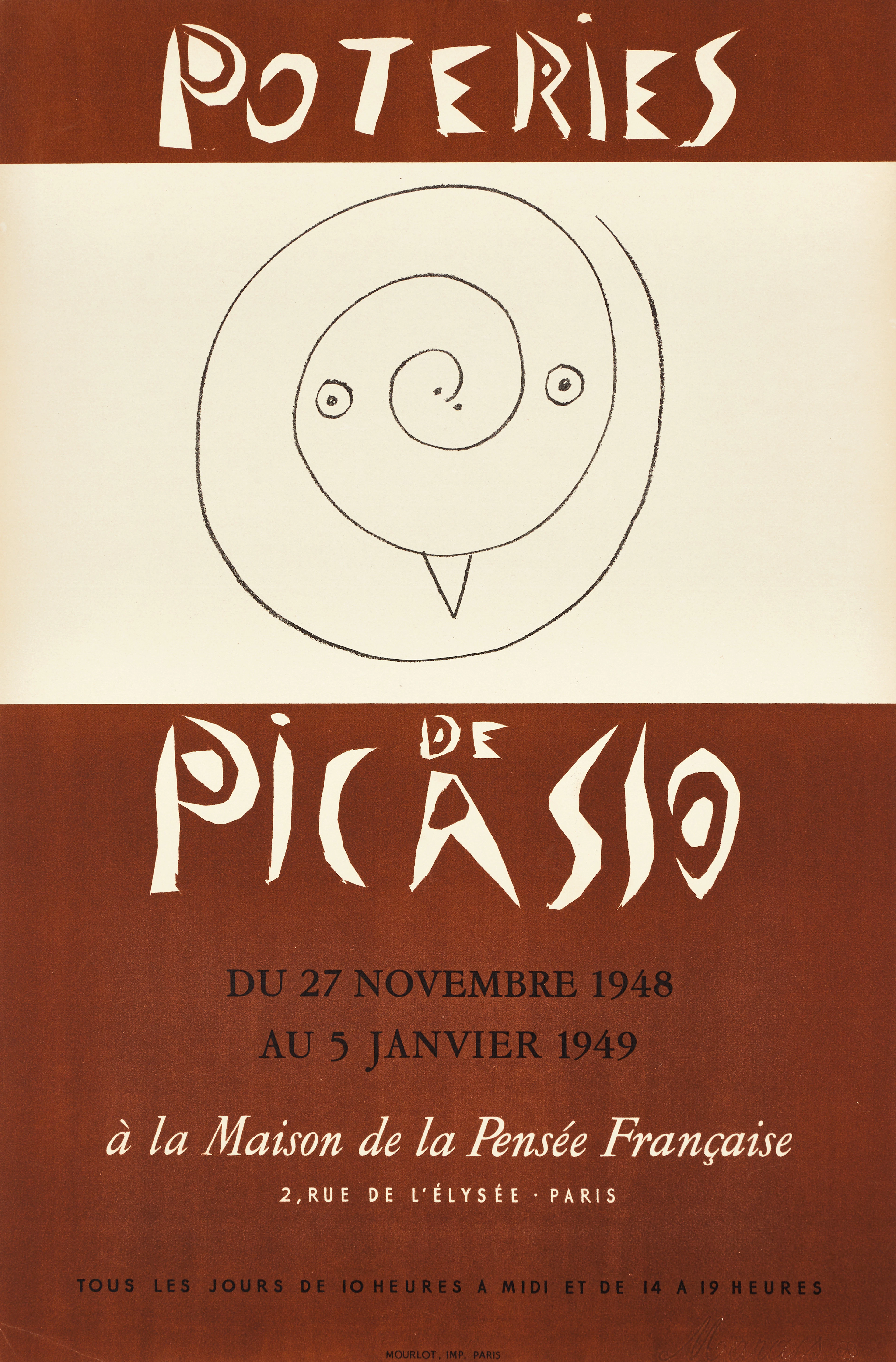 PABLO PICASSO. "Poteries de Picasso", 1948, litografisk affisch, Mourlot