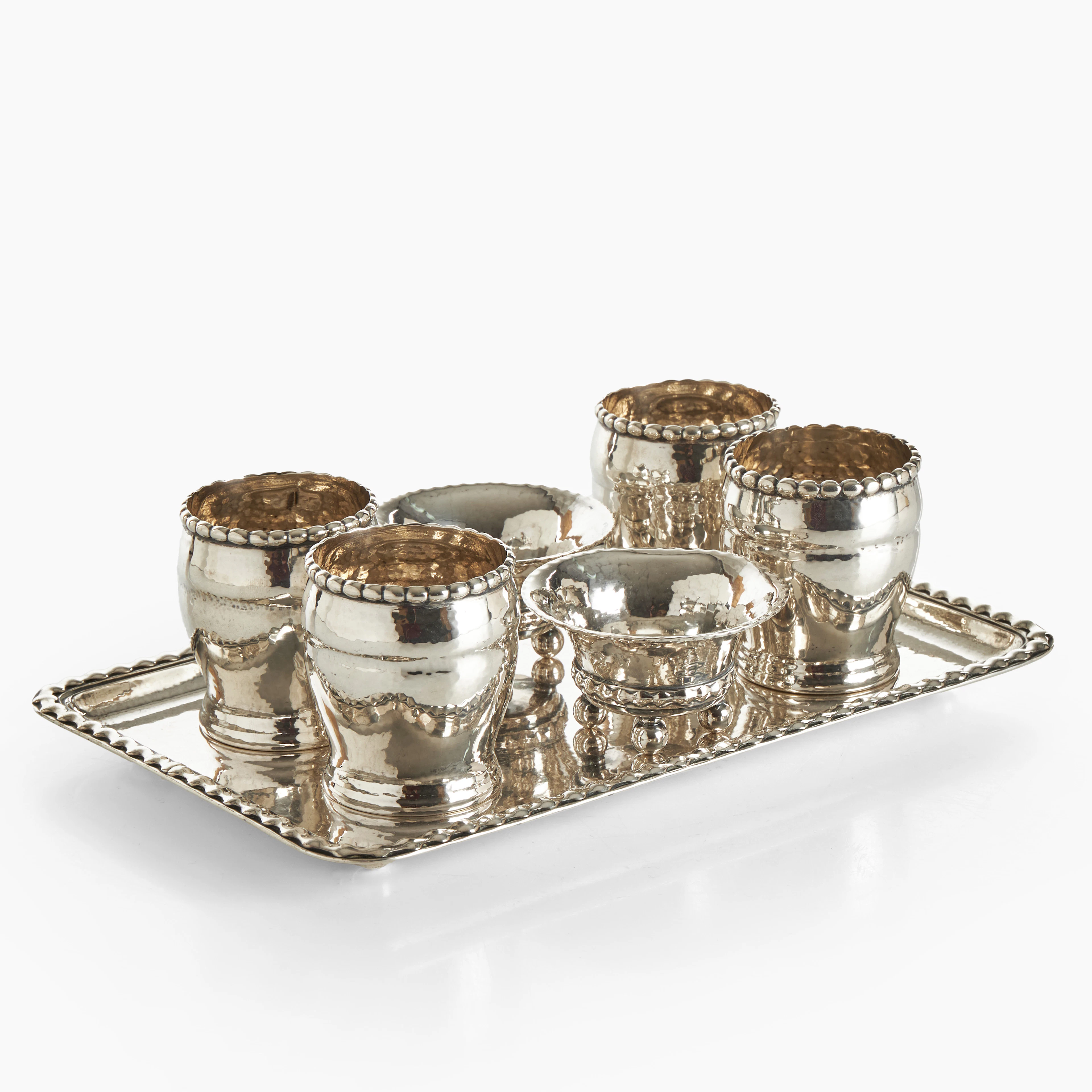 DRINKSET, 7 delar, silver, K. Anderson, Stockholm, 1919.