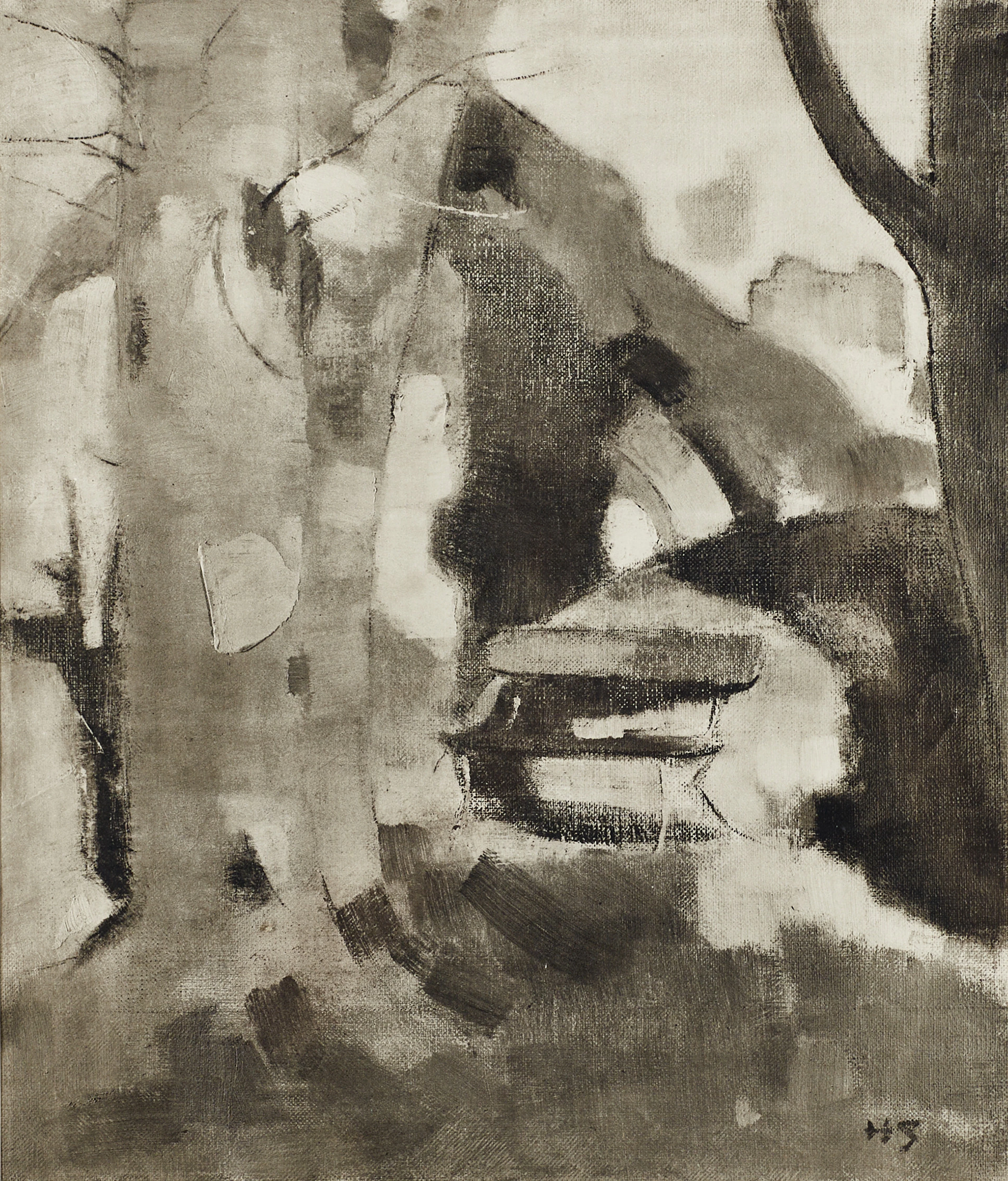 HELENE SCHJERFBECK. "Parkbänken i Concerneau", rotogravyr, signerad