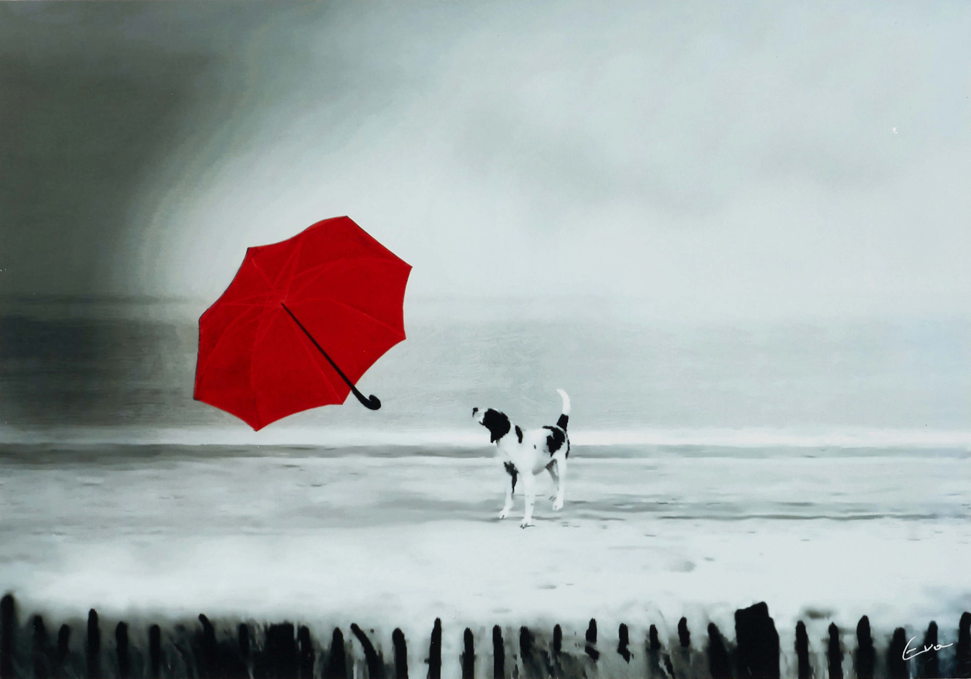 EVA FRESCHEL. "Terrier-Rouge", signerad Eva-Freschel, ARG 13, fäst