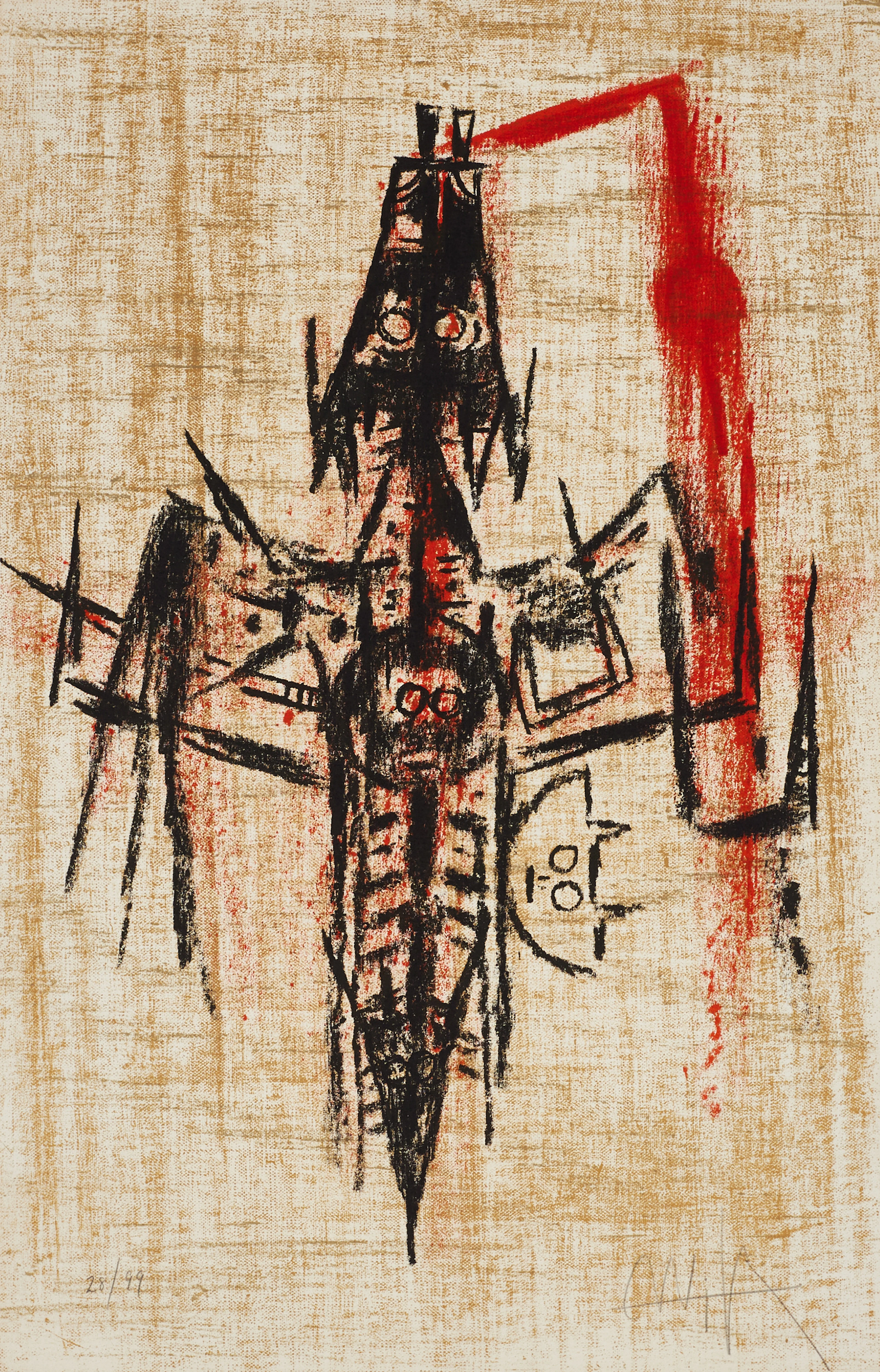WIFREDO LAM (KUBA, 1902-1982). "Le Demeures d´Hypnos", signerad och