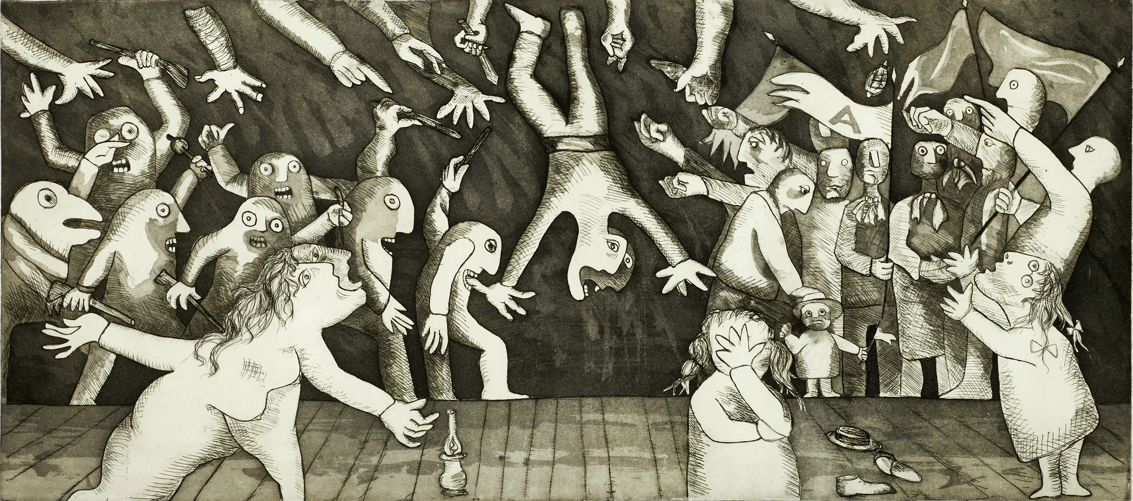 ENRICO BAJ (ITALIEN, 1924-2003). " I Funerali Dell Anarchico Pinelli"