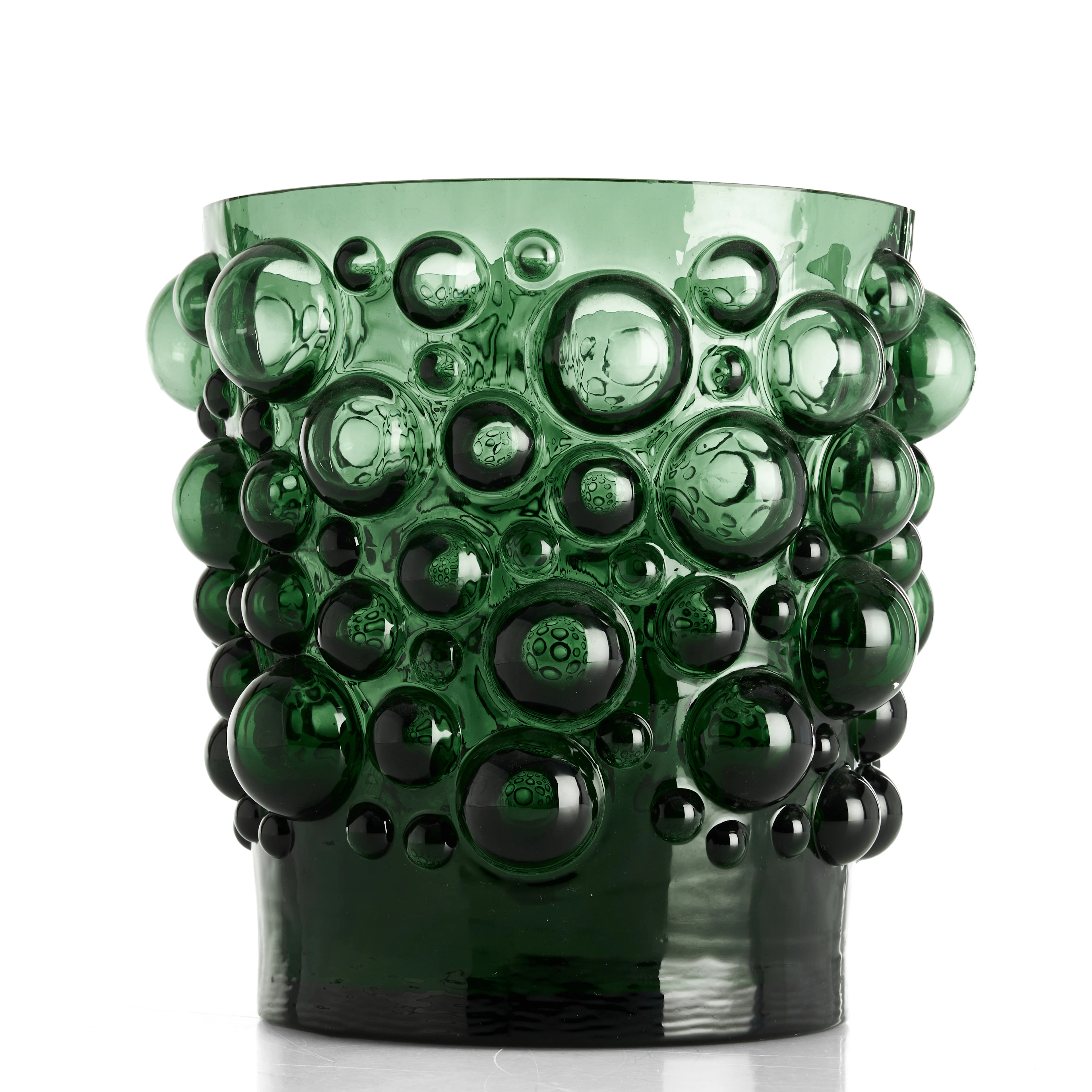 THOMAS SANDELL. Ytterfoder, "Ebba", Reijmyre Glasbruk, gröntonat kristallglas