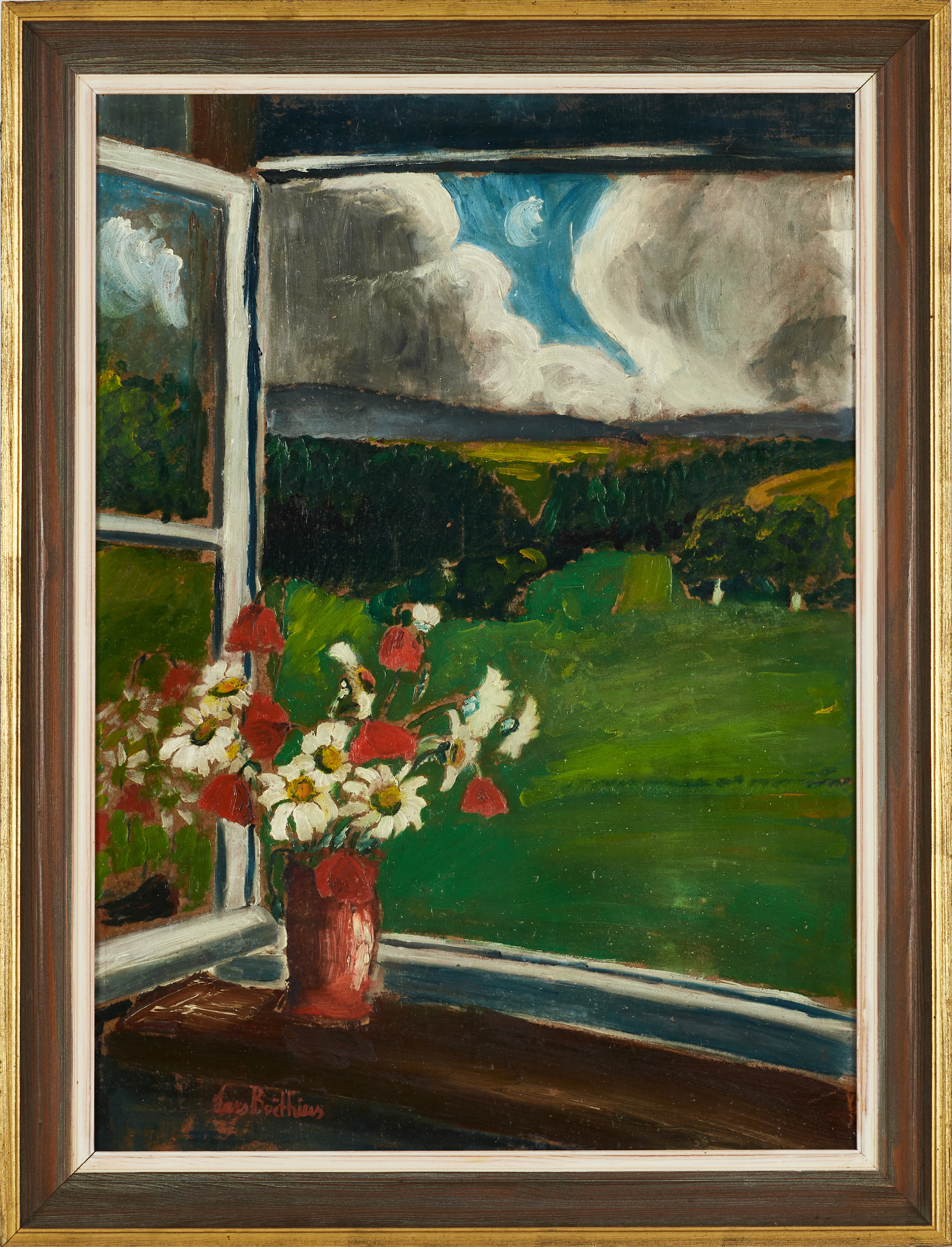 LARS BOËTHIUS (Stockholm 1903-1968 Salem), Sommarfönster, signerad