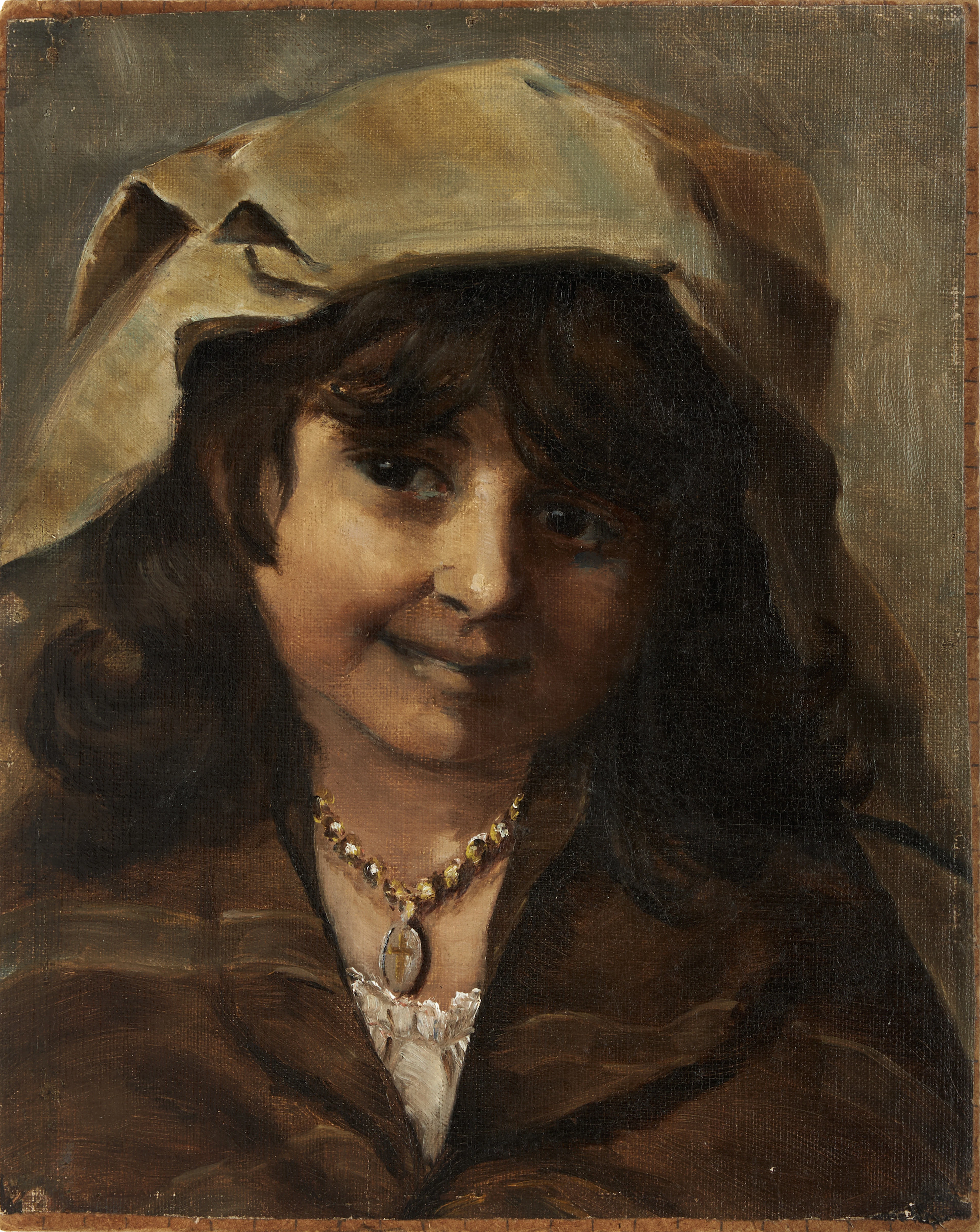 EVA BONNIER (1857-1909). tillskriven, Porträtt av ung italienska