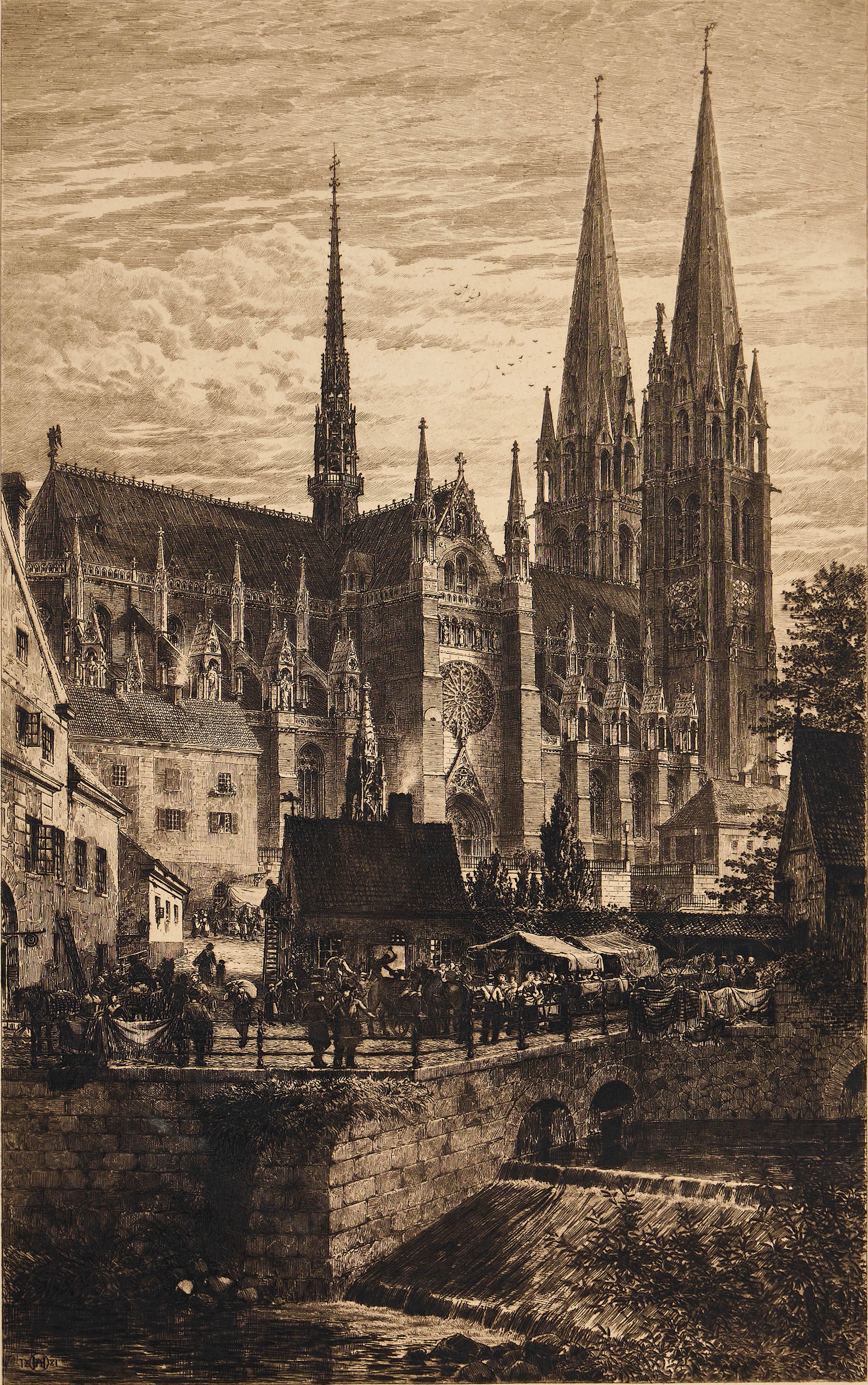 AXEL HERMAN HÄGG (1884-1966). "En framtidsbild: motiv från Uppsala"