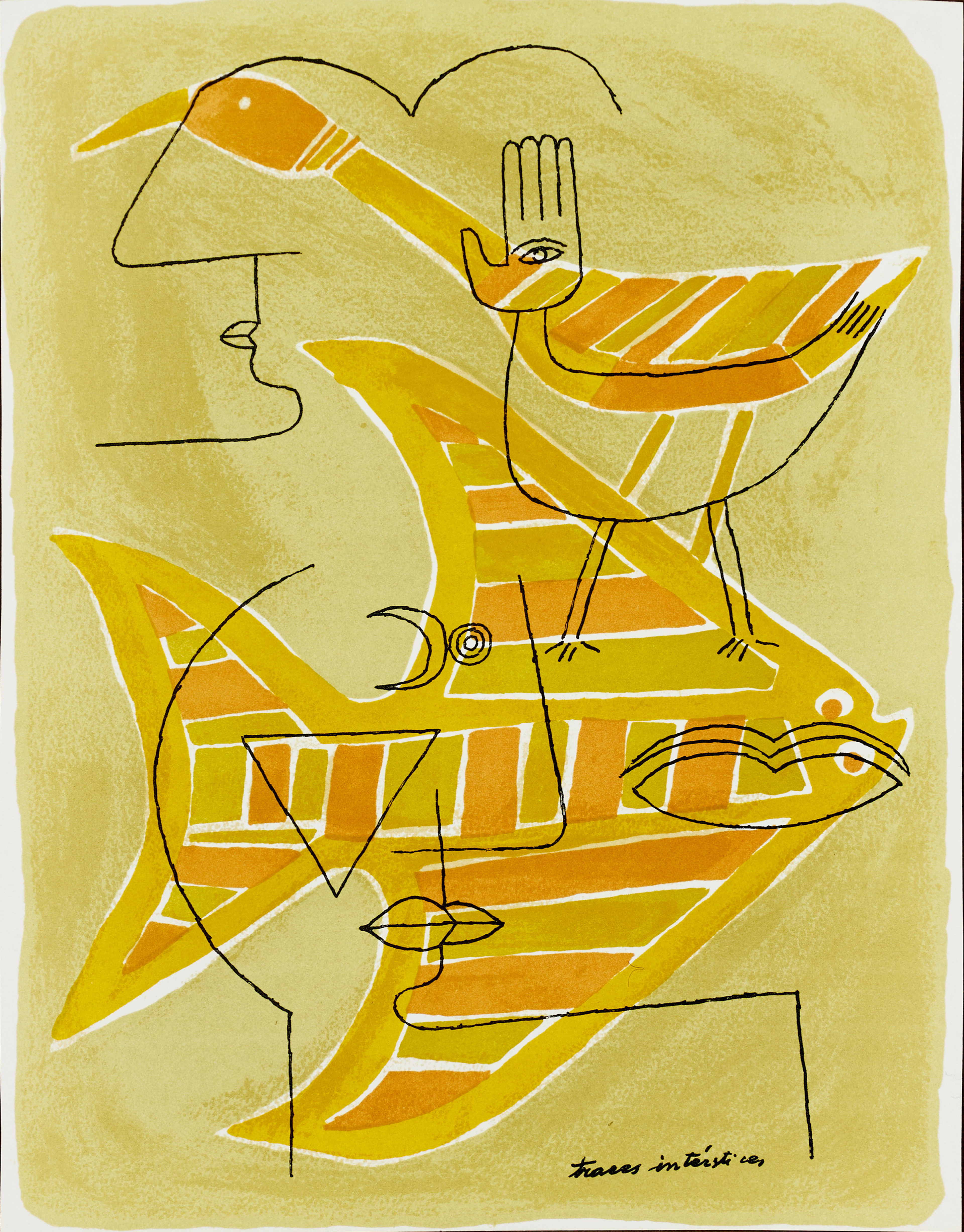 VICTOR BRAUNER (Rumänien, 1903-1966, Frankrike). "Traces intérstices"