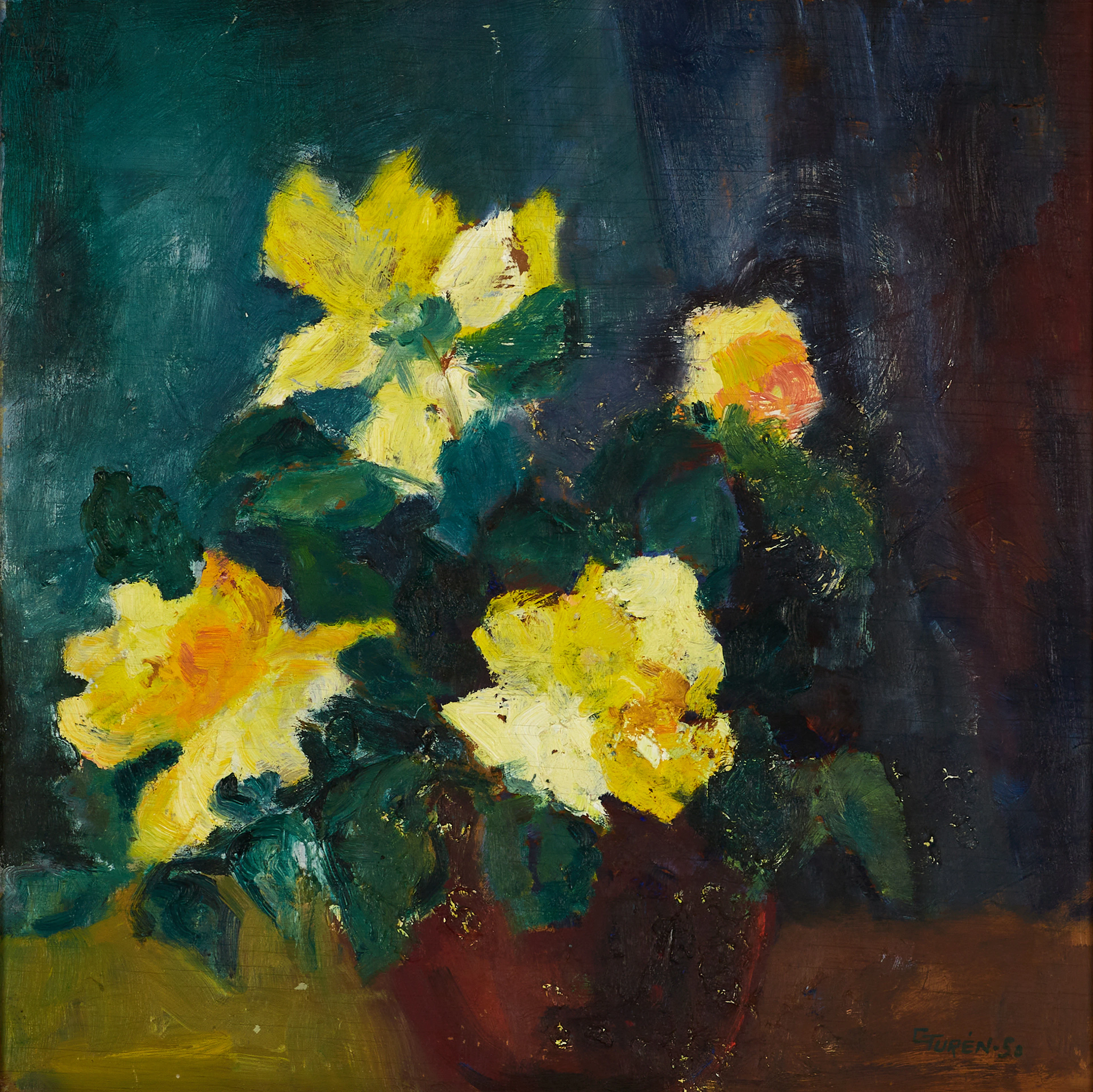 GRETA TURÉN (Sverige, 1901-1979), Blomstervas signerad och daterad-