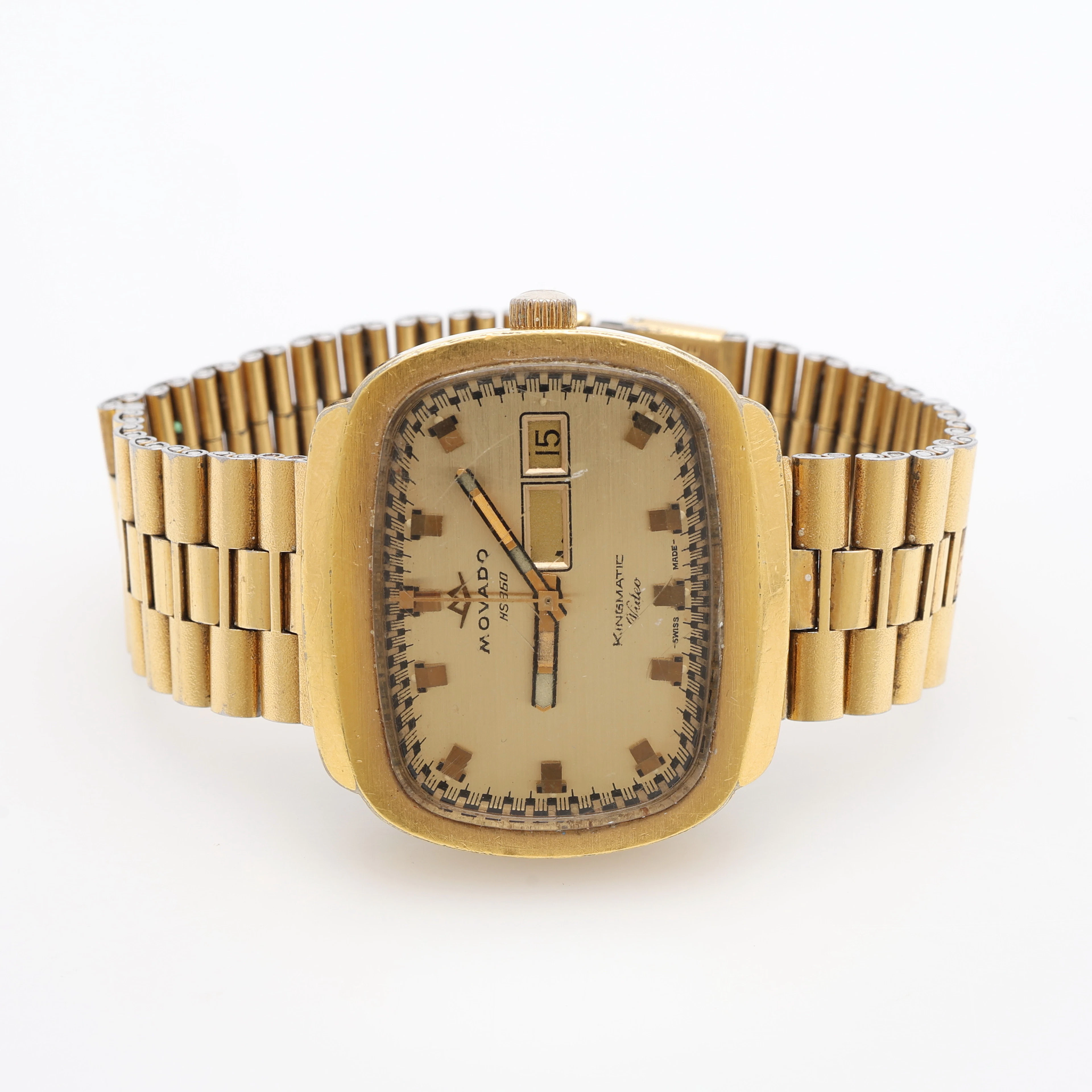 ARMBANDSUR, GULD PÅ STÅL, MOVADO KINGMATIC, "VIDEO" HS360, AUTOMATISKT