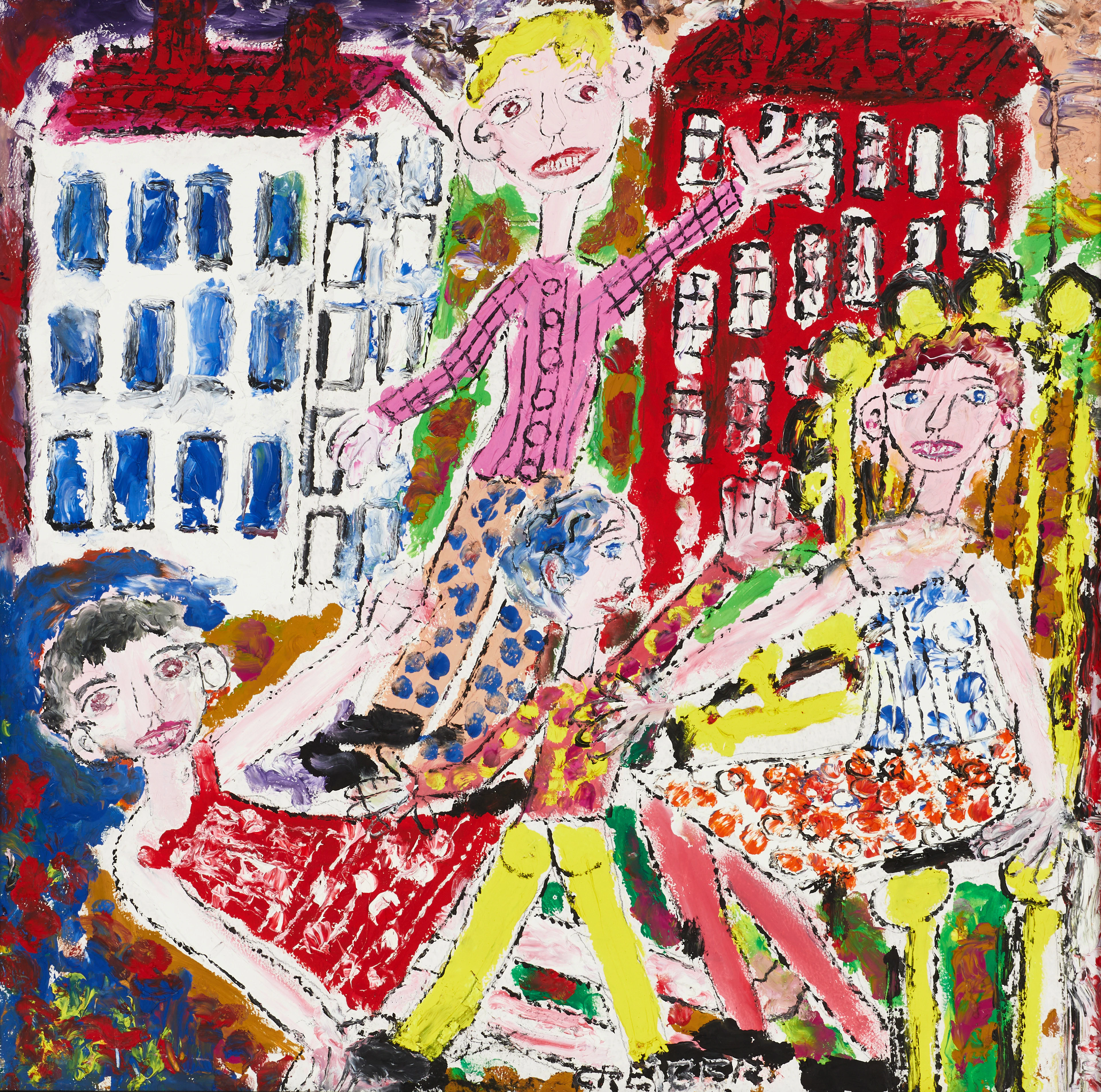 GUNNAR GREIBER (Stockholm, 1919-2011). Figurkomposition, signerad