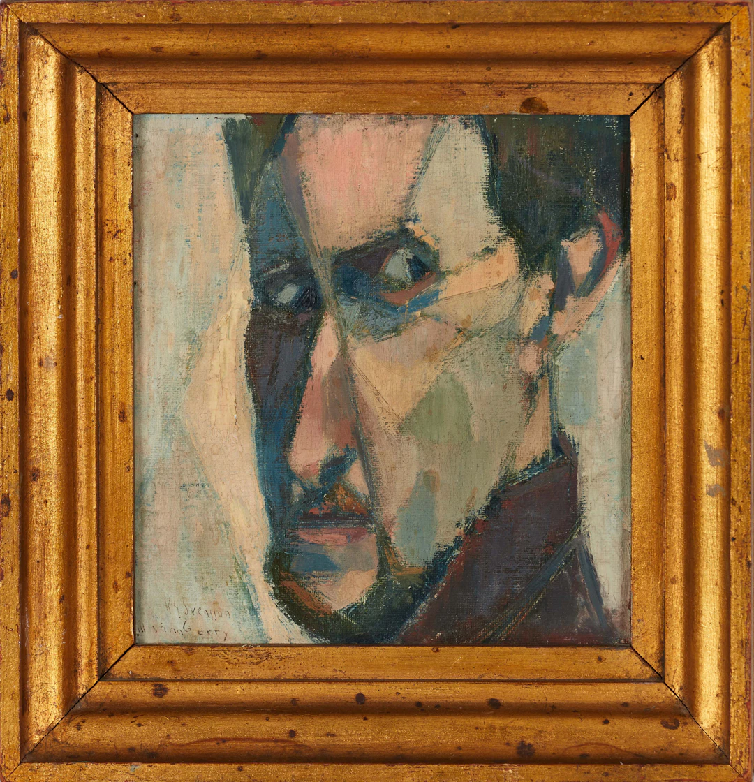 KARL GUNNAR SVENSSON (1913 - 1966). Porträtt, signerad, olja på duk.