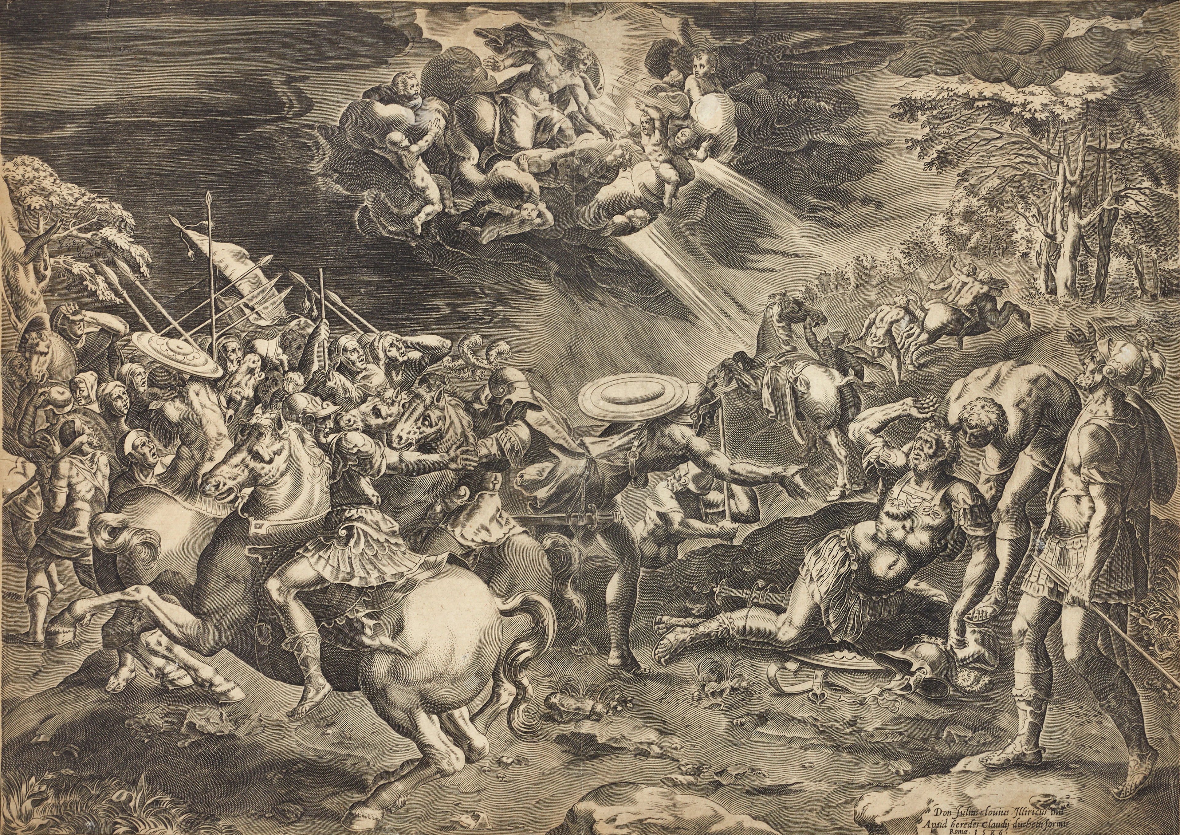 GIULIO CLOVIO (1498-1578), EFTER, kopparstick 1586. OIDENTIFIERAD