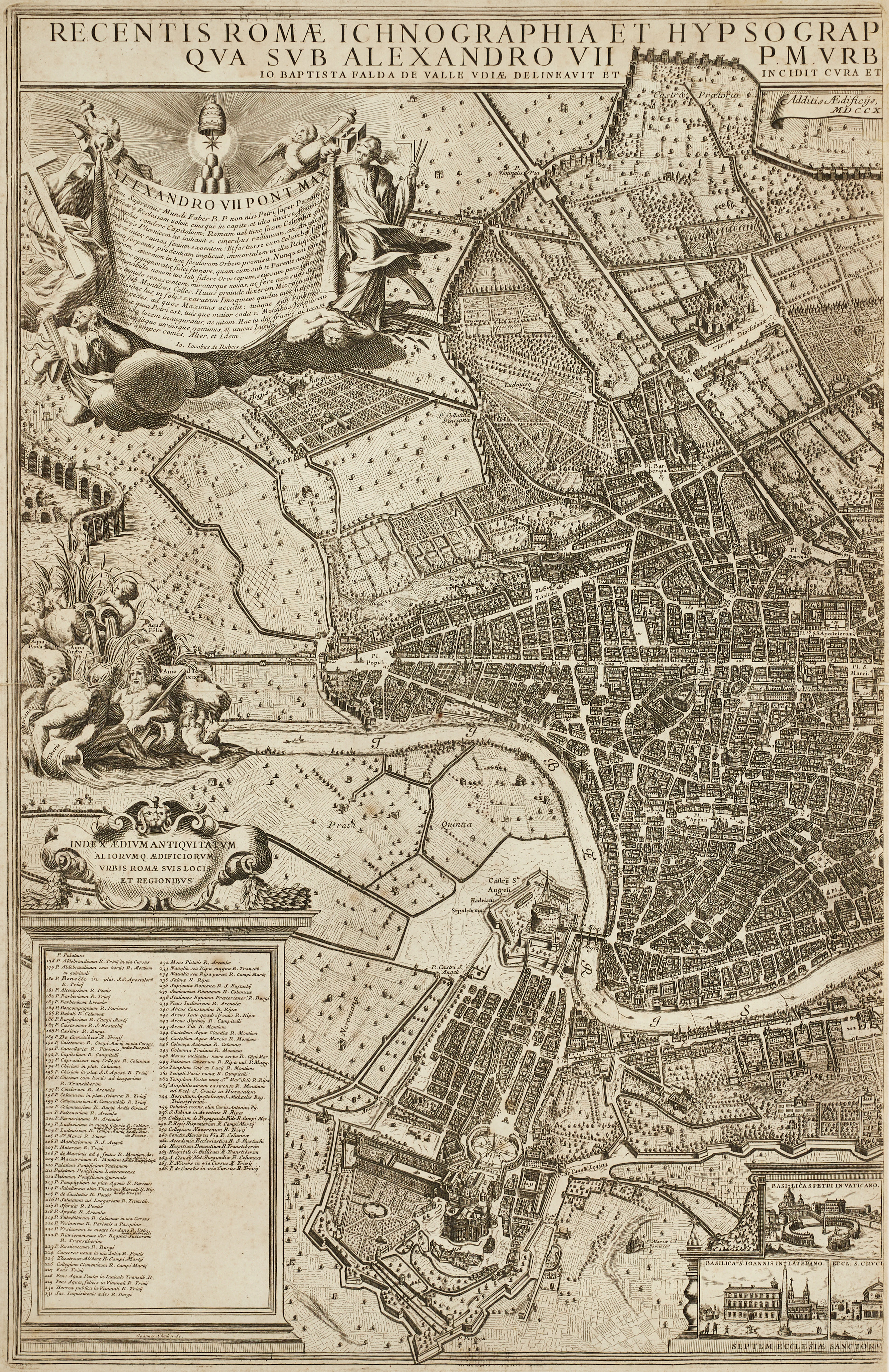 KARTA. FALDA/COVENS & MORTIER, "ROMÆ", 1730.