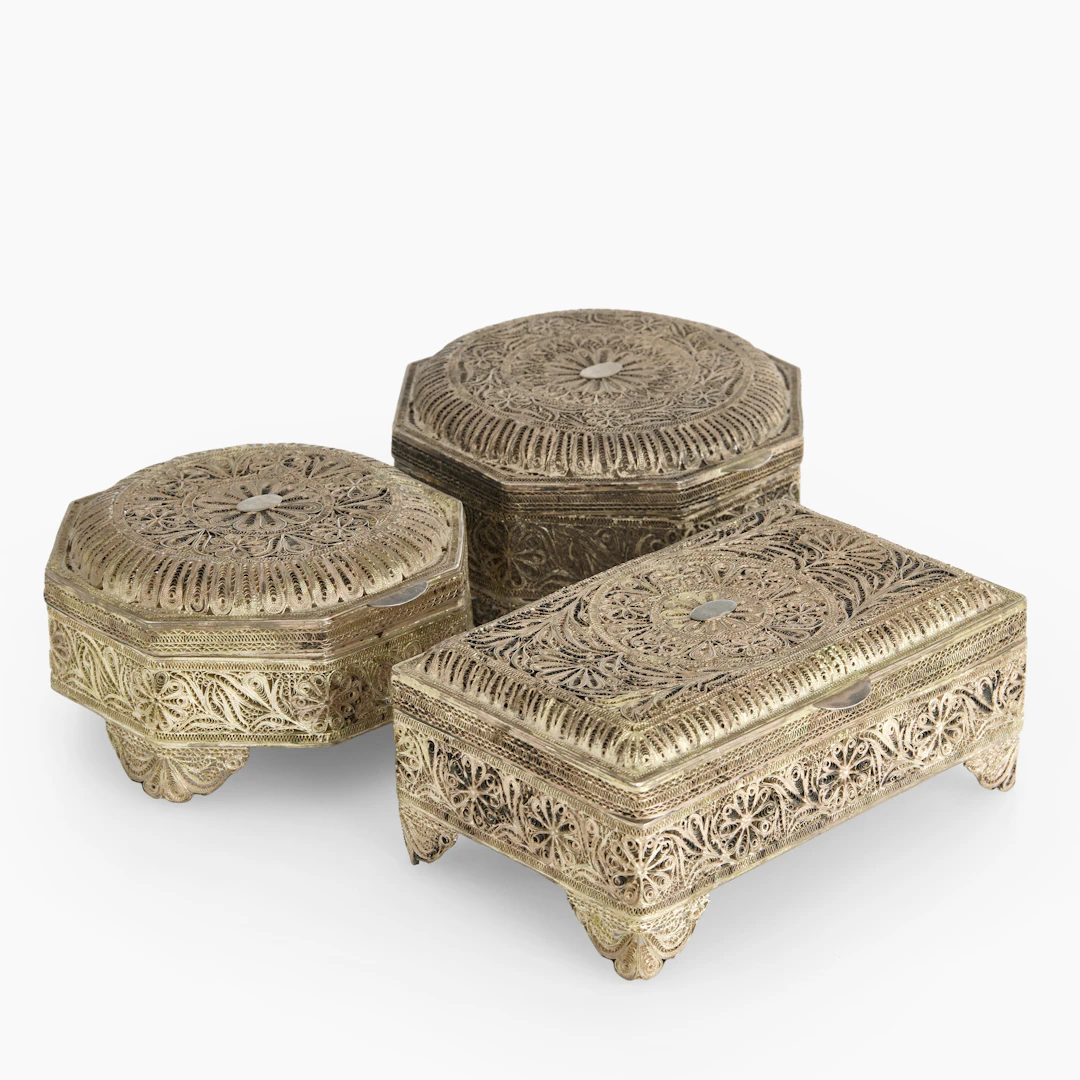 SKRIN, 3 st, silver, filigranarbeten, Syrien, 18/1900-tal.