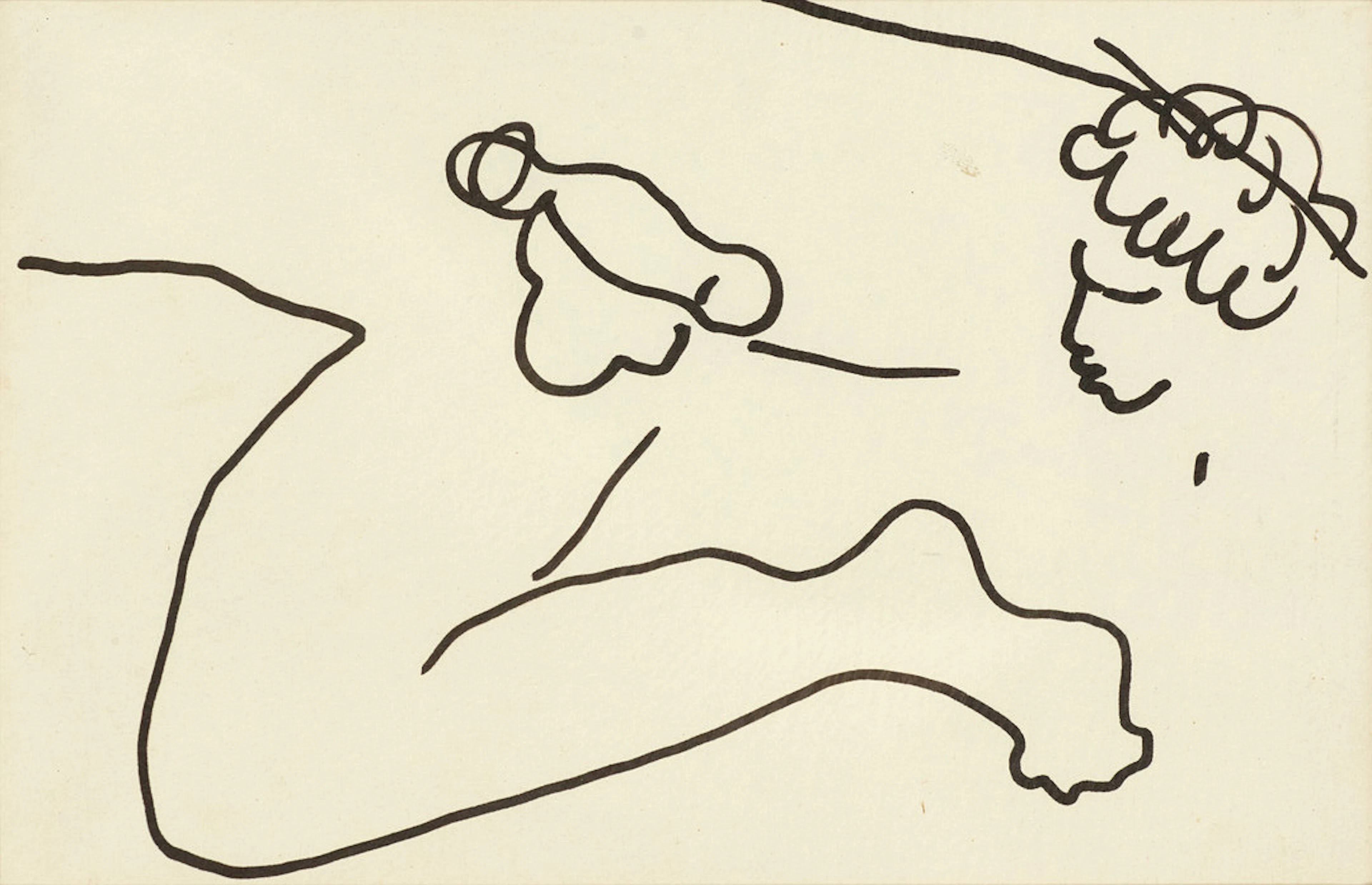 JEAN COCTEAU (1889-1963), tillskriven, Akt, tuschteckning, Proveniens: