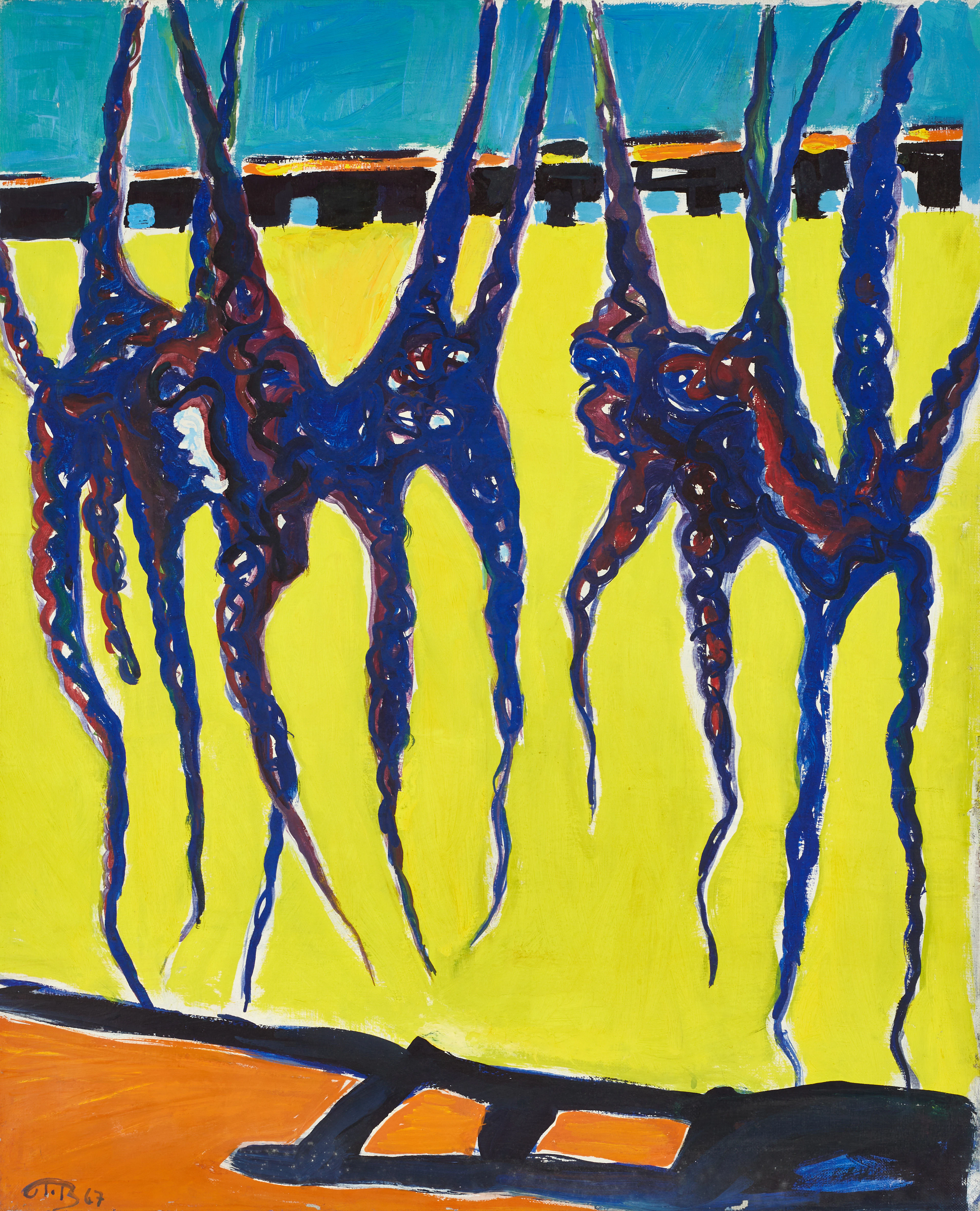 JOHN IVAR BERG (1916-2003). "Hängande Bläckfisk", monogramsignerad