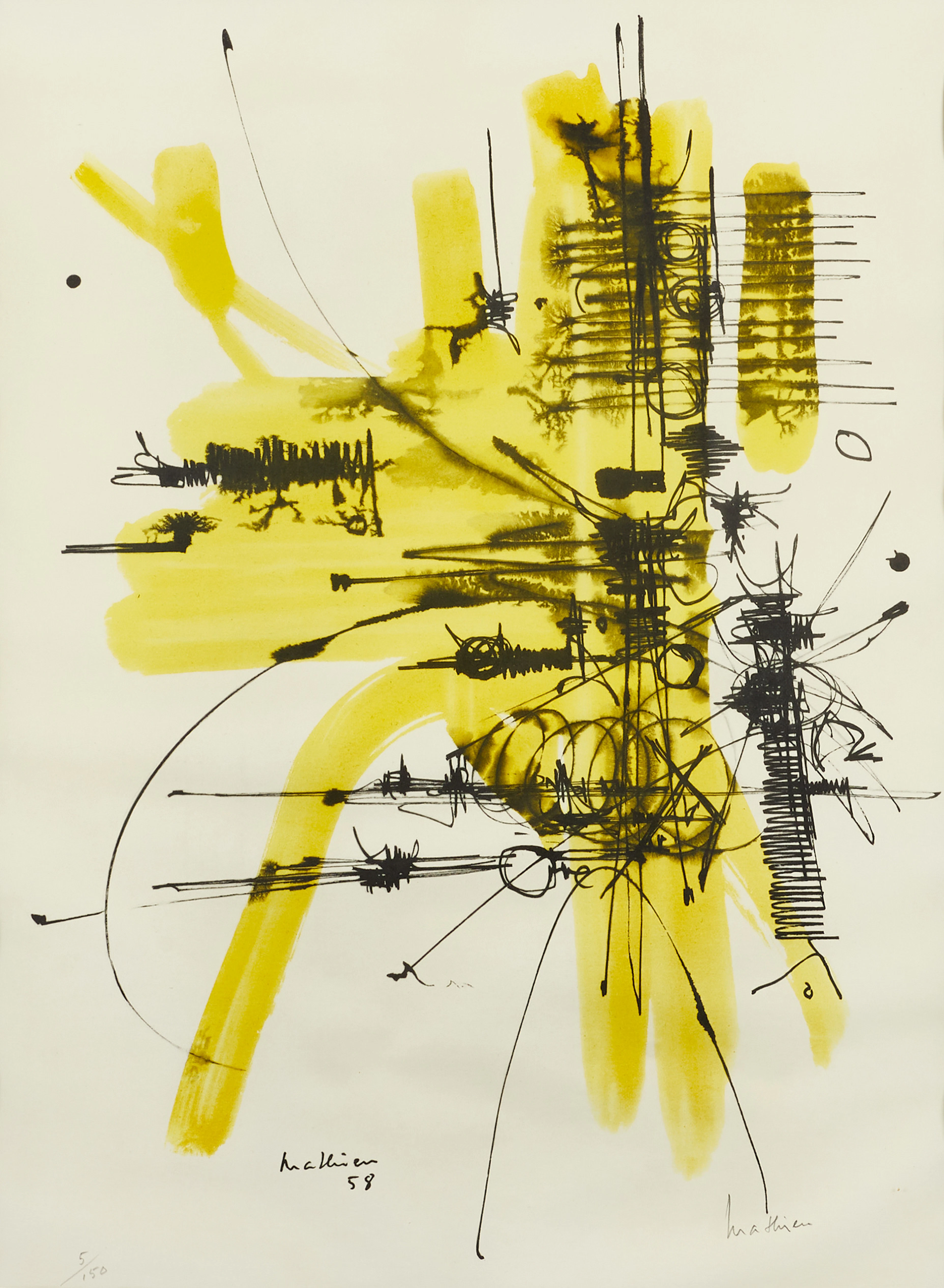 GEORGES MATHIEU (1921-2012). Komposition, signerad, numrerad 5/150