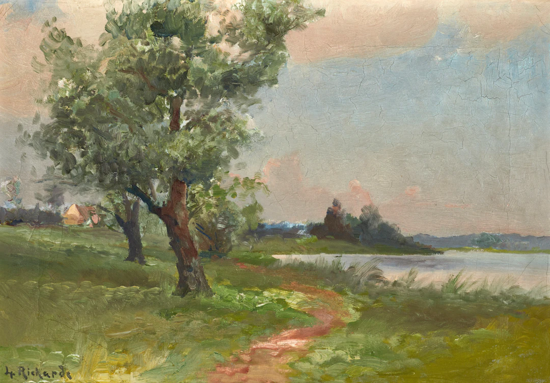 LUDVIG RICHARDE. Landskapsmotiv, signerad L. Richards, olja på duk.