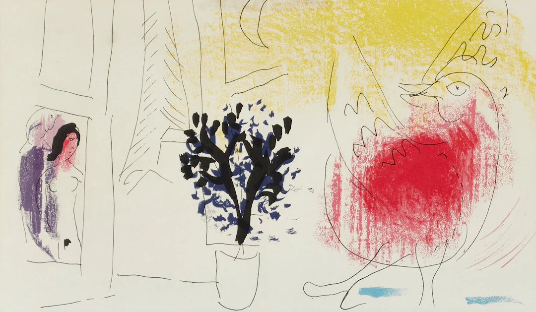 MARC CHAGALL (1887-1985), Le coq rouge, nr Mourlot 203, Chagall Litographe