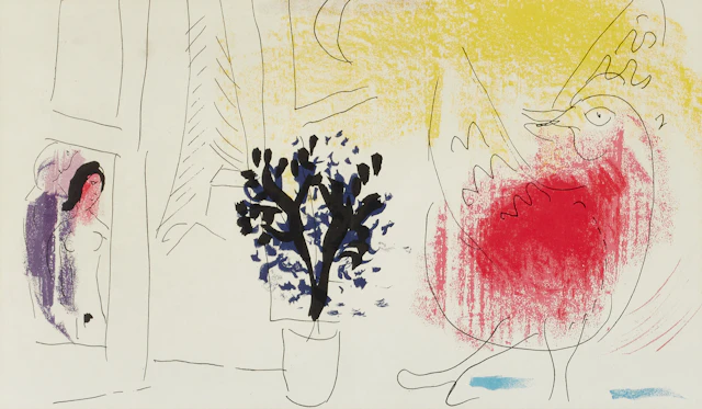 MARC CHAGALL (1887-1985), Le coq rouge, nr Mourlot 203, Chagall Litographe