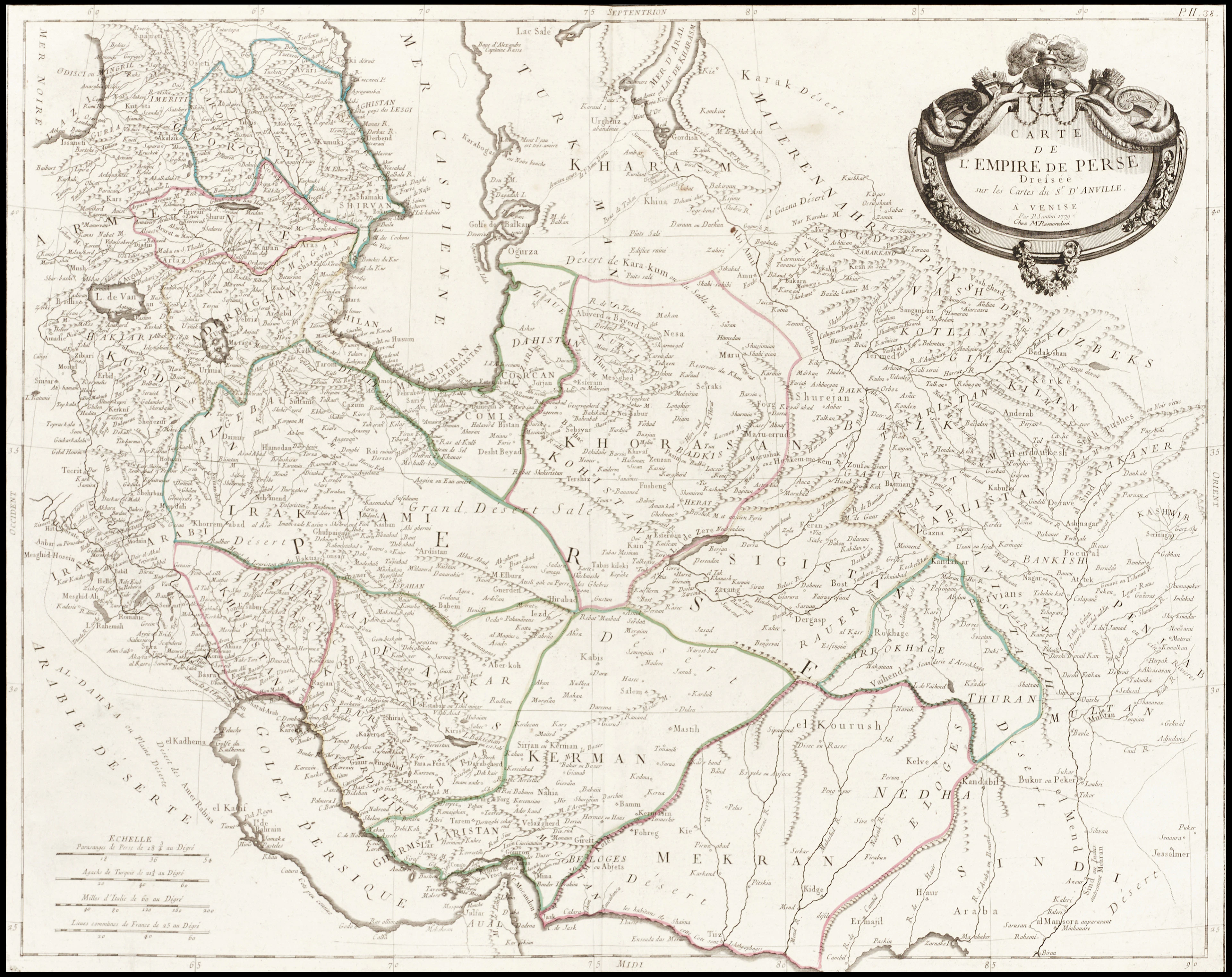SANTINI/REMONDINI, Carte de L'Empire de Perse, 1779.