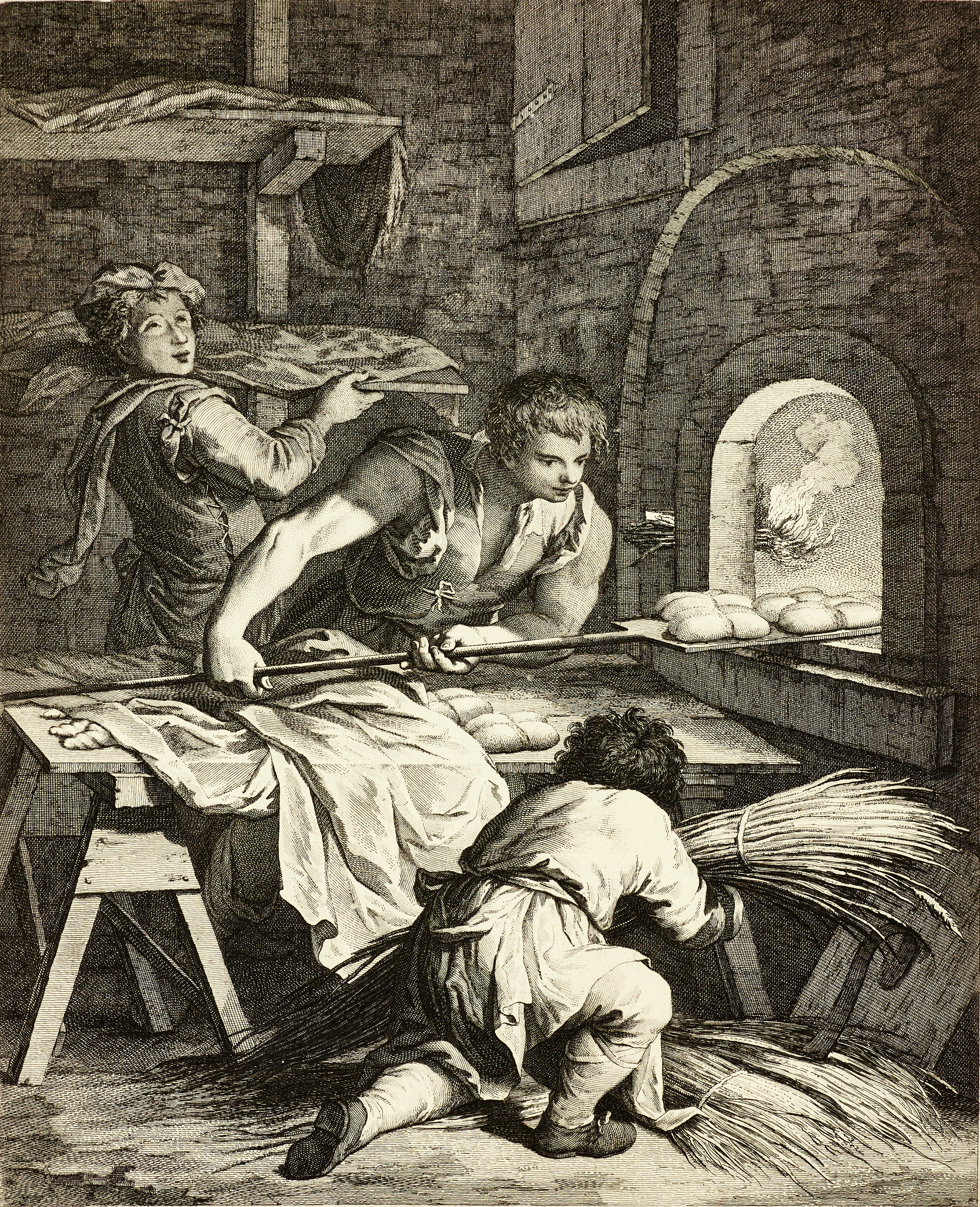 GIOVANNI VOLPATO (1733-1803), "Il Fornajo", kopparstick.