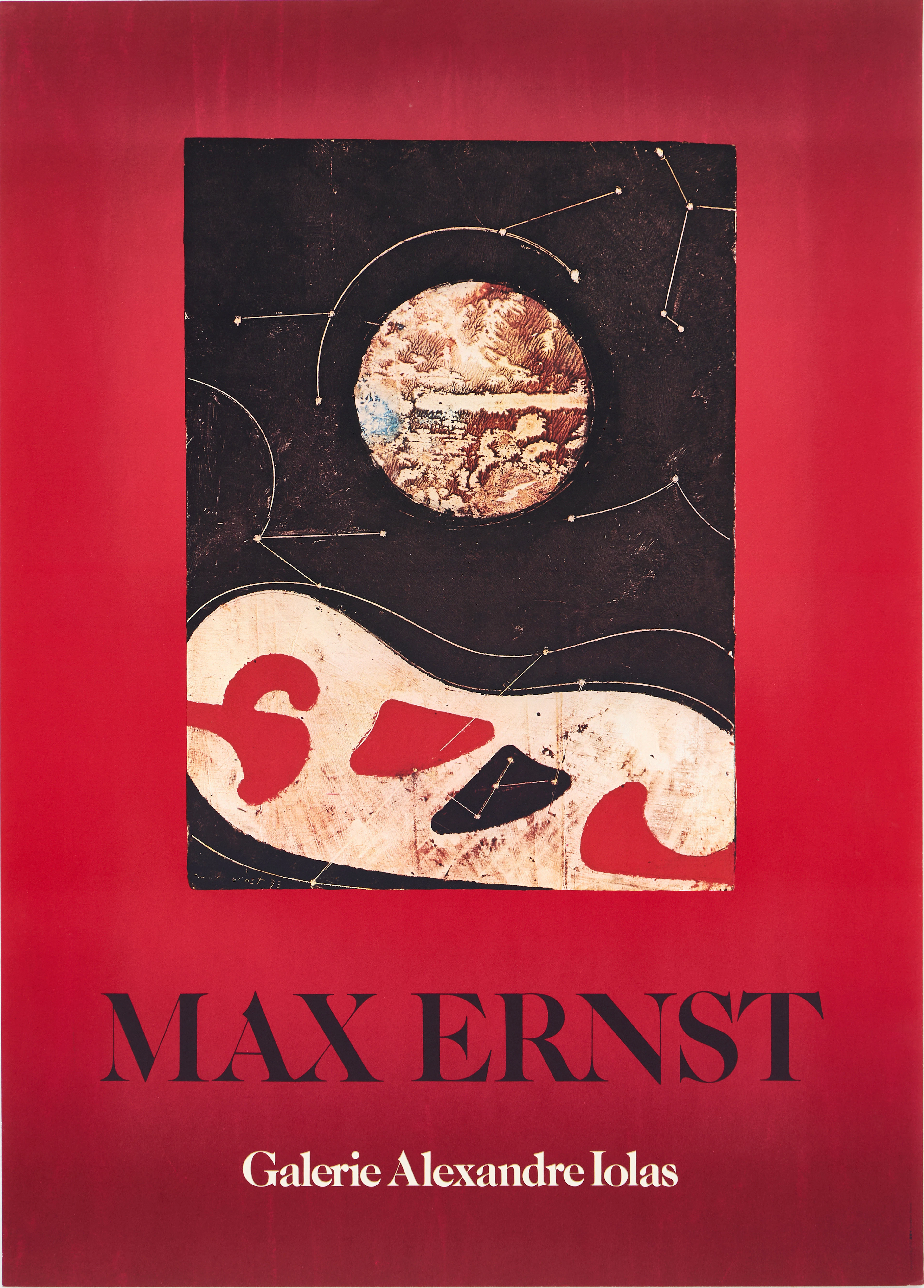 MAX ERNST (Tyskland, 1891-1976, Frankrike). Utställningsaffisch, Galerie