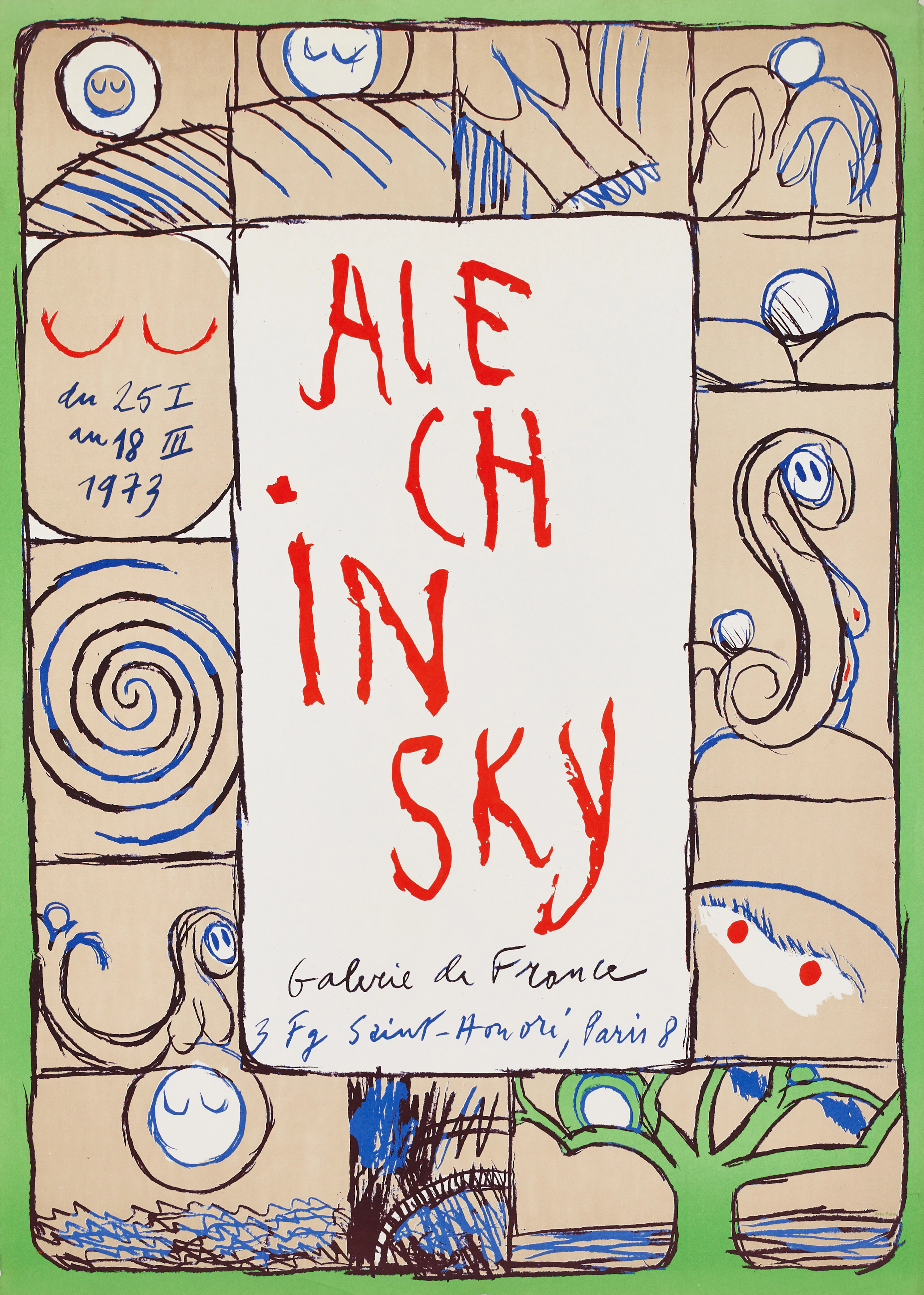 PIERRE ALECHINSKY (BELGIEN, FÖDD 1927). litografisk utställningsaffisch