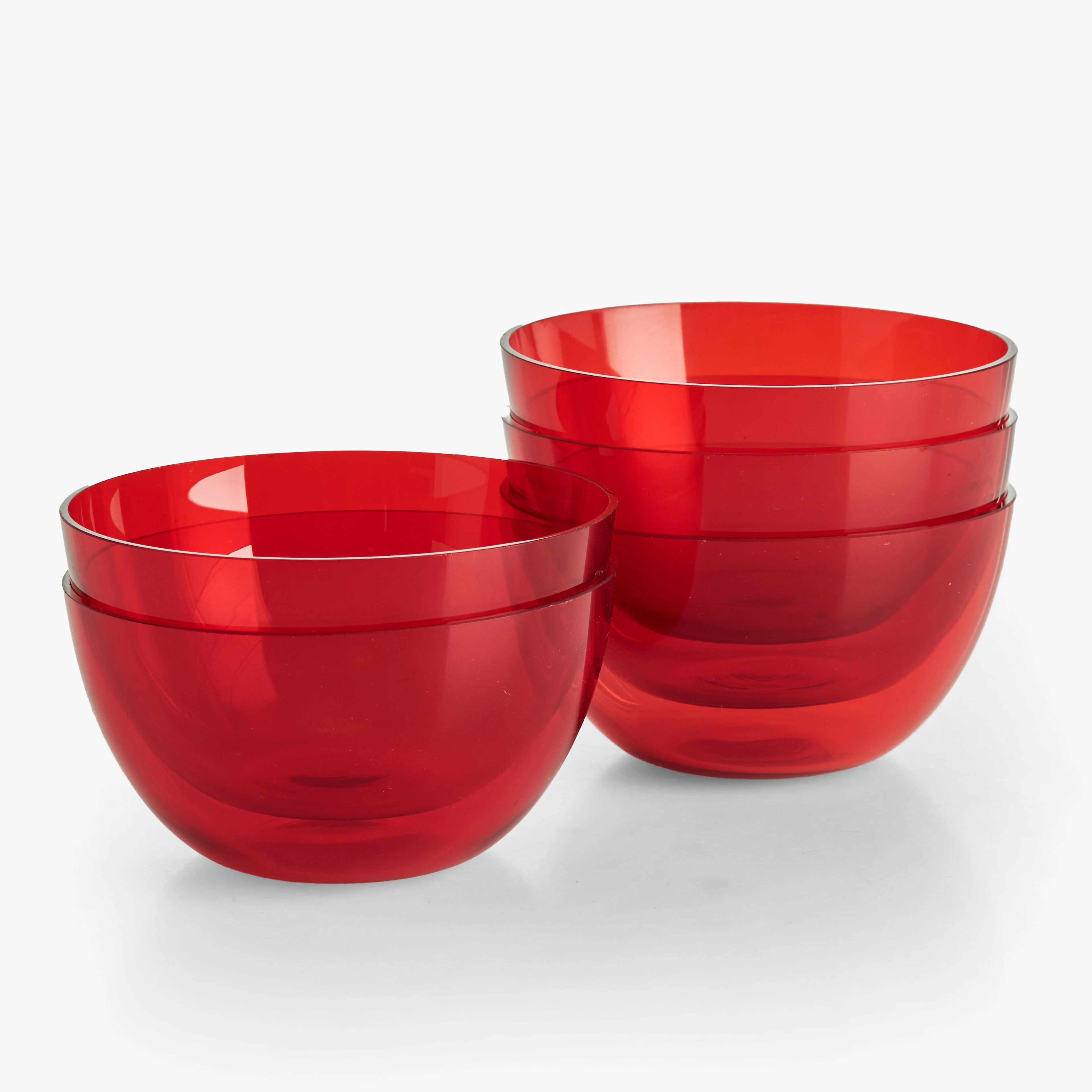 KAJ FRANCK (1911–1989). Skålar, 5 st, rubinrött glas, Nuutajärvi