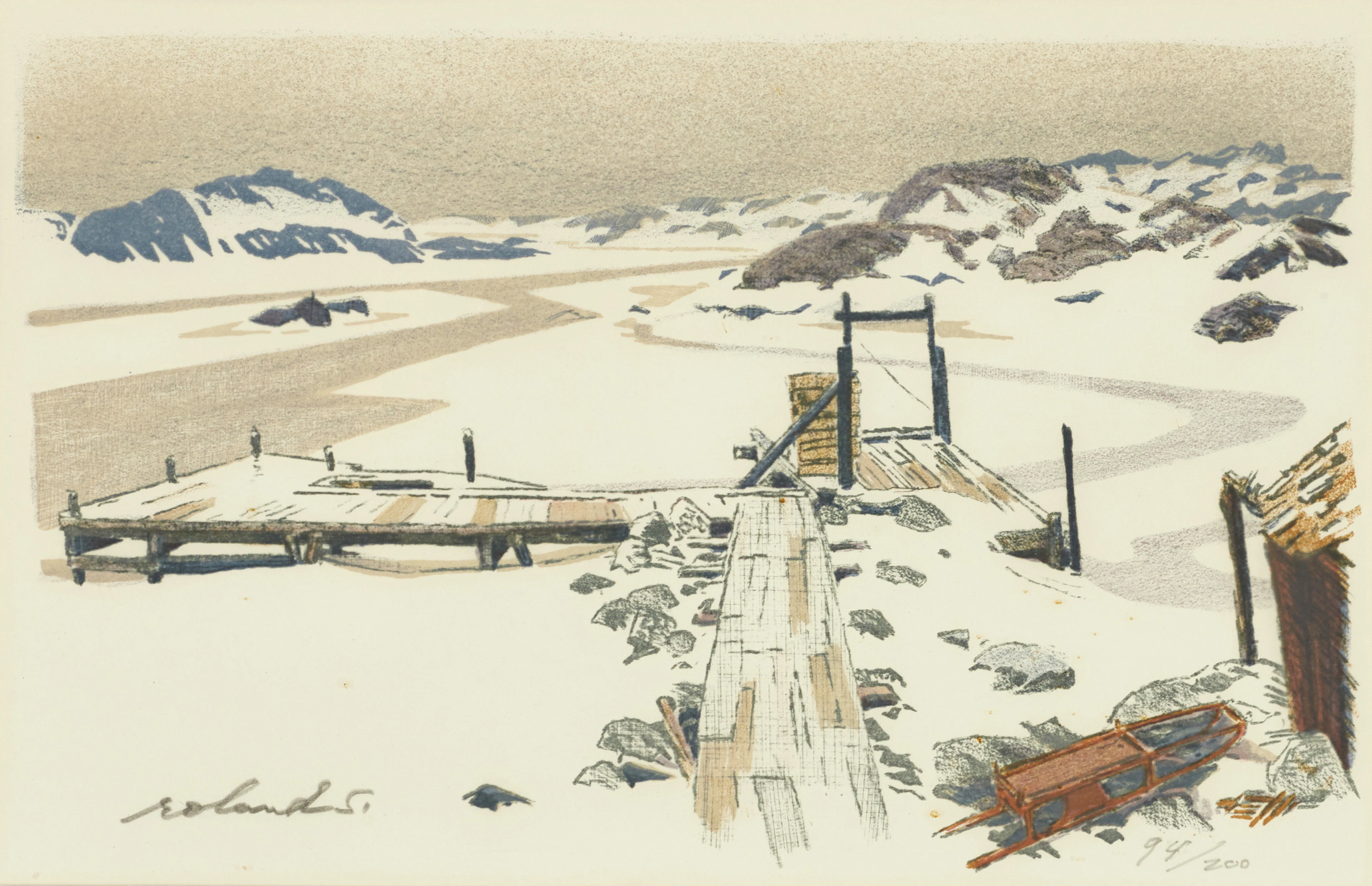 ROLAND SVENSSON (1910-2003). "Karlssons bro", signerad och numrerad