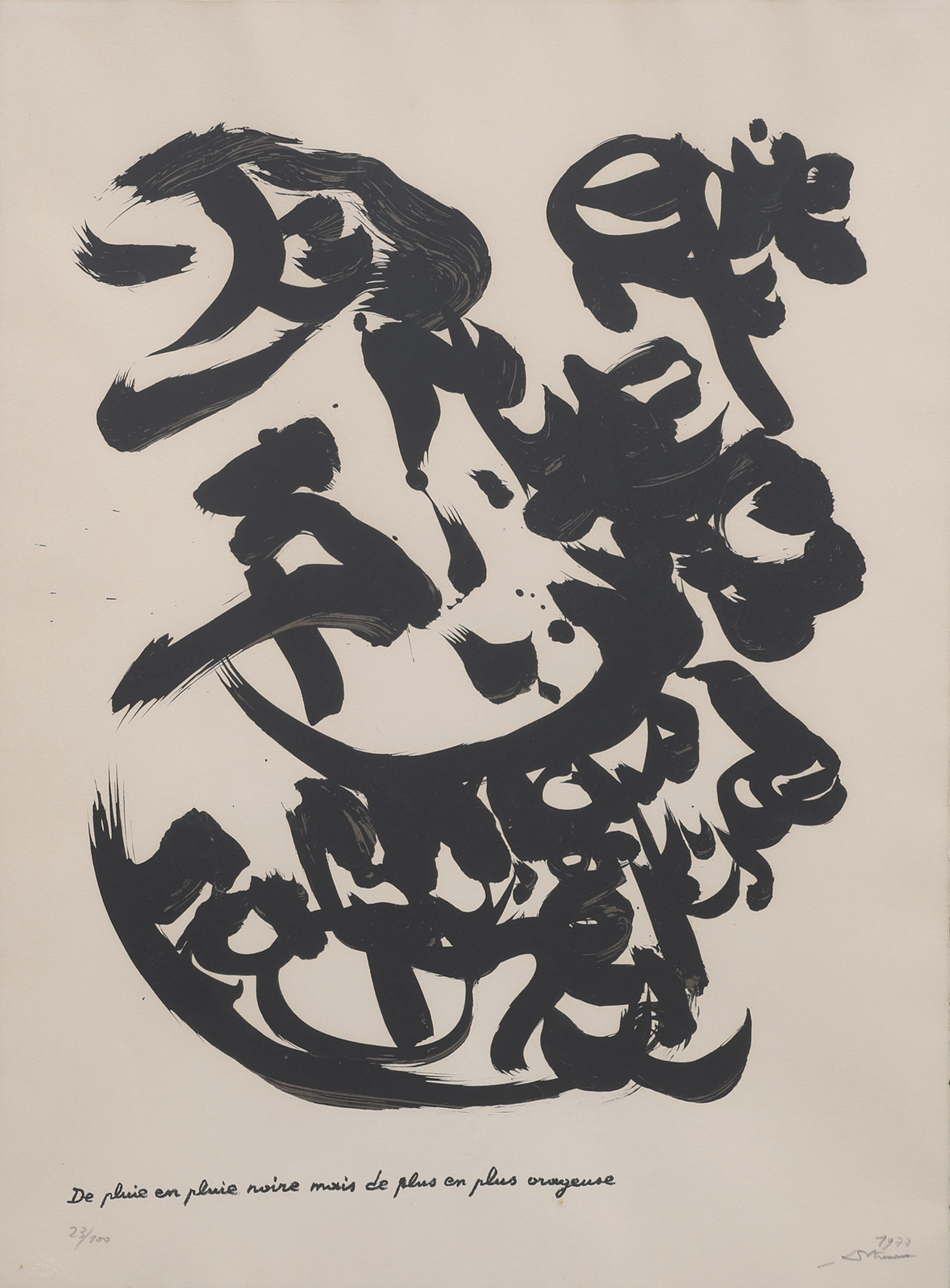 CHRISTIAN DOTREMONT 1922-1979. LITOGRAFI, "DE PLUIE EN PLUIE NOIRE