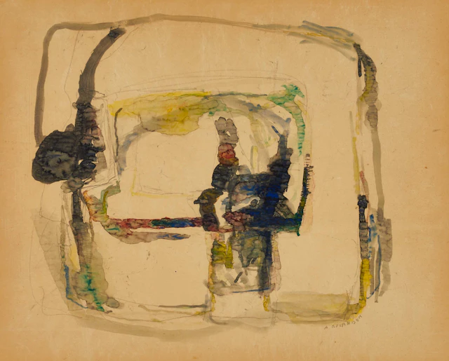 ARMAND ROSSANDER (1914–1976). Komposition, signerad, akvarell.