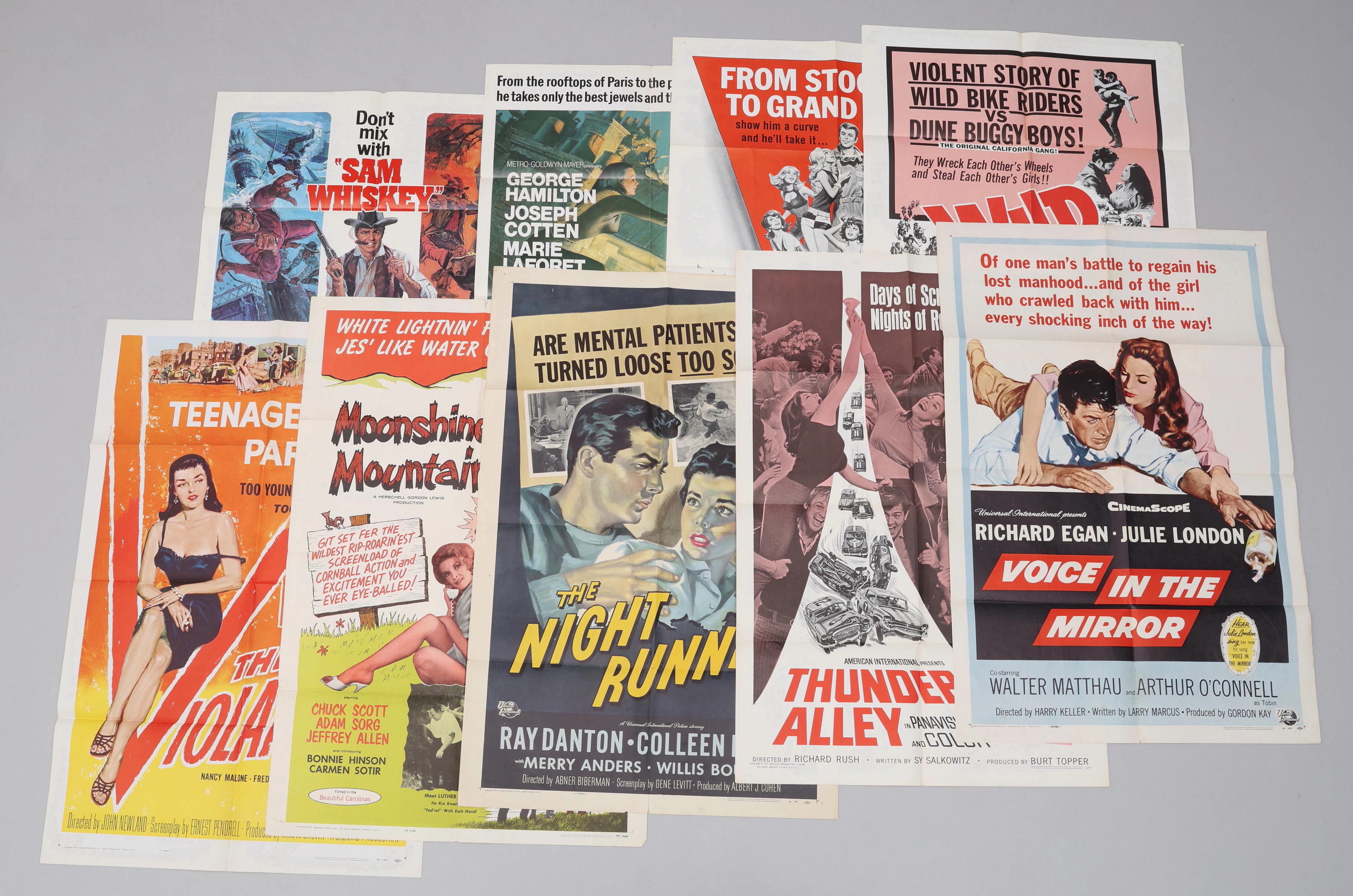 FILMAFFISCHER, 9 ST, USA, 1950/60-TALSTITLAR.