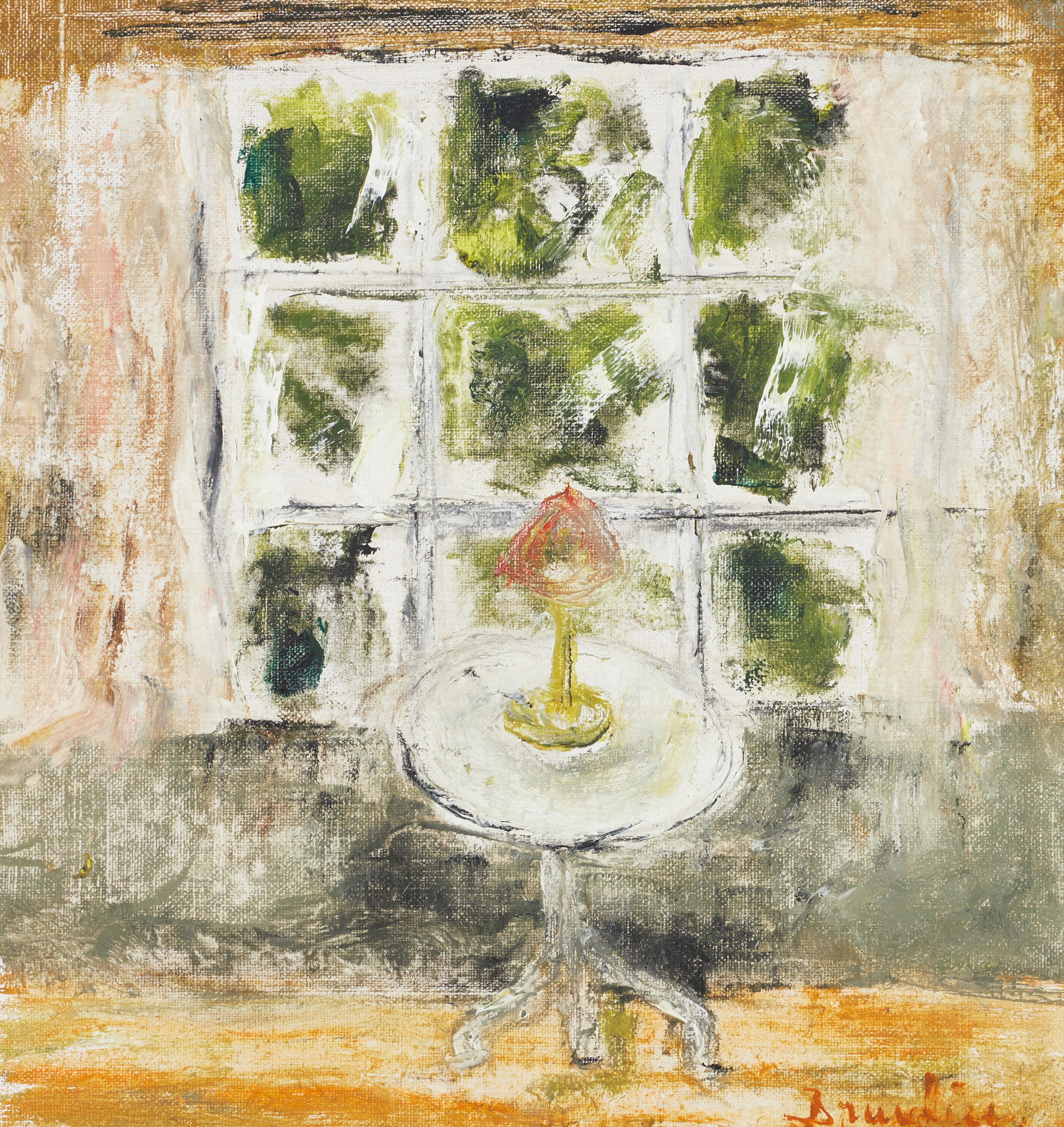 HANNA BRUNDIN (Malmö 1914-2000 Malmö), Lampan, signerad Brundin, olja på duk.