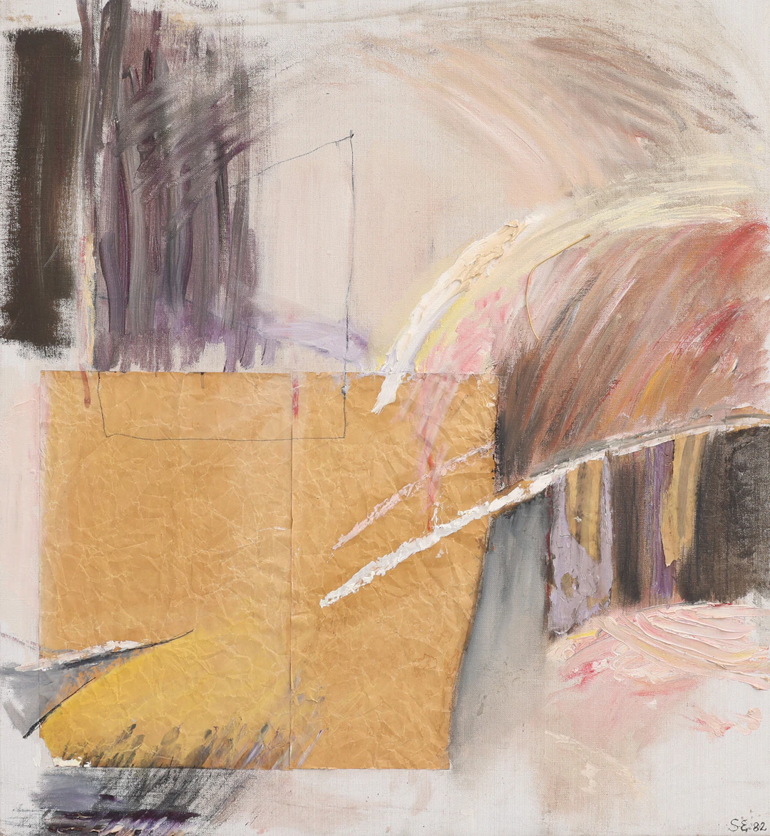 STINA EBERS 1962-2025. OLJA OCH PAPPER DUK, "BILD 2", SIGNERAD OCH