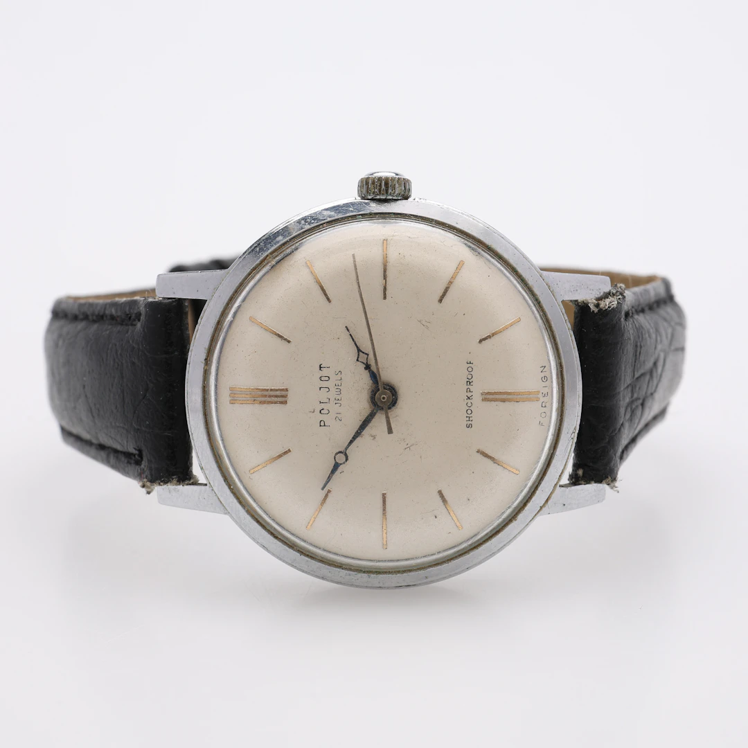 ARMBANDSUR, STÅL, POLJOT, MANUELLT UPPDRAG, 1900-TALETS ANDRA HÄLFT.